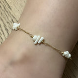 Chaîne de cheville Perle Blanche