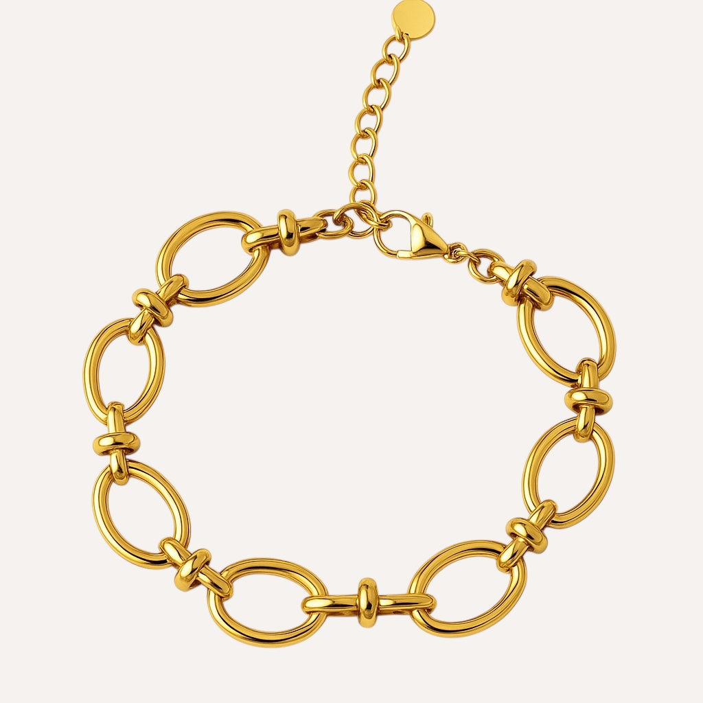 Bracelet Timless doré en acier inoxydable 316L Ordiajade, résistant à l’eau et hypoallergénique