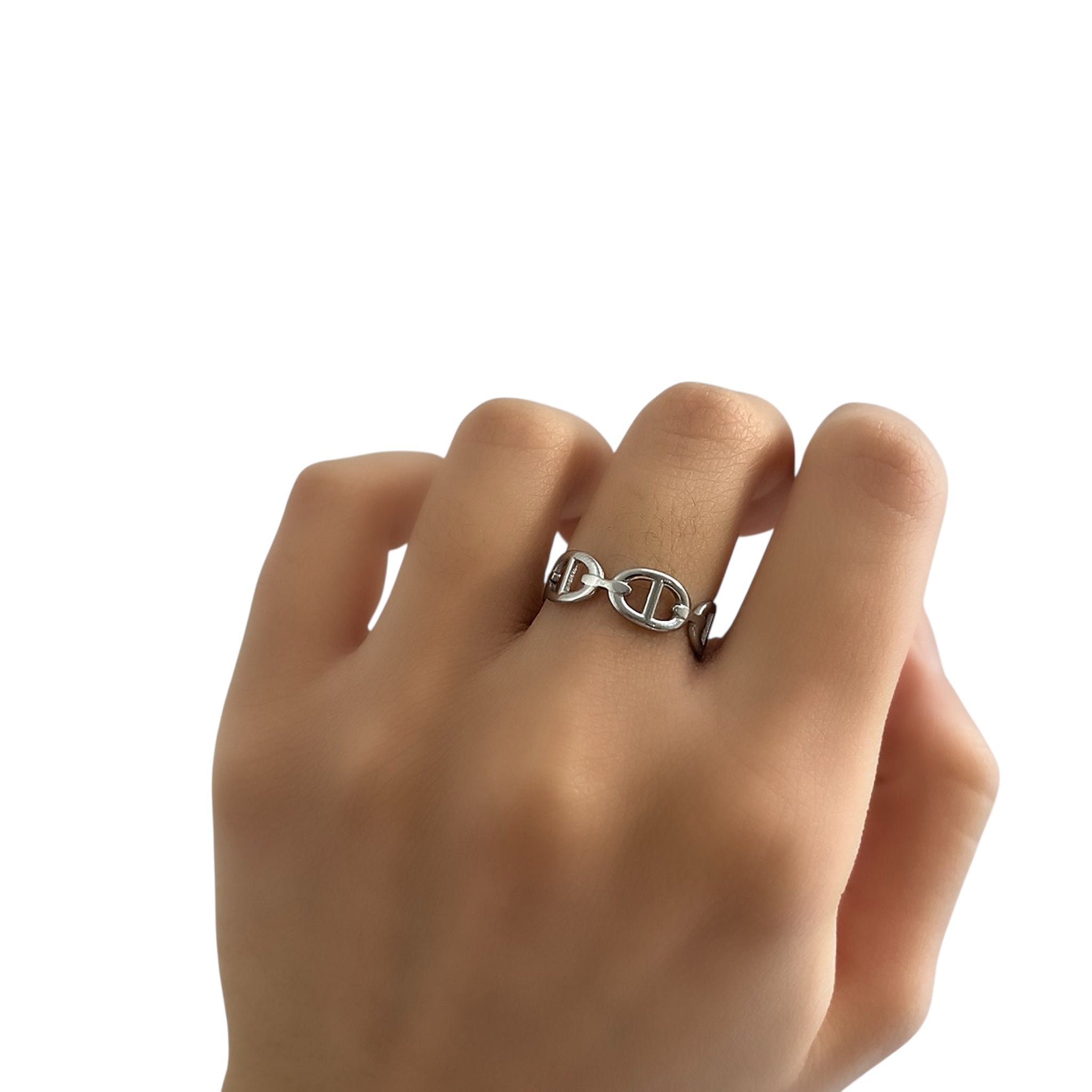 Bague Café argenté en acier inoxydable 316L Ordiajade, résistant à l’eau et hypoallergénique