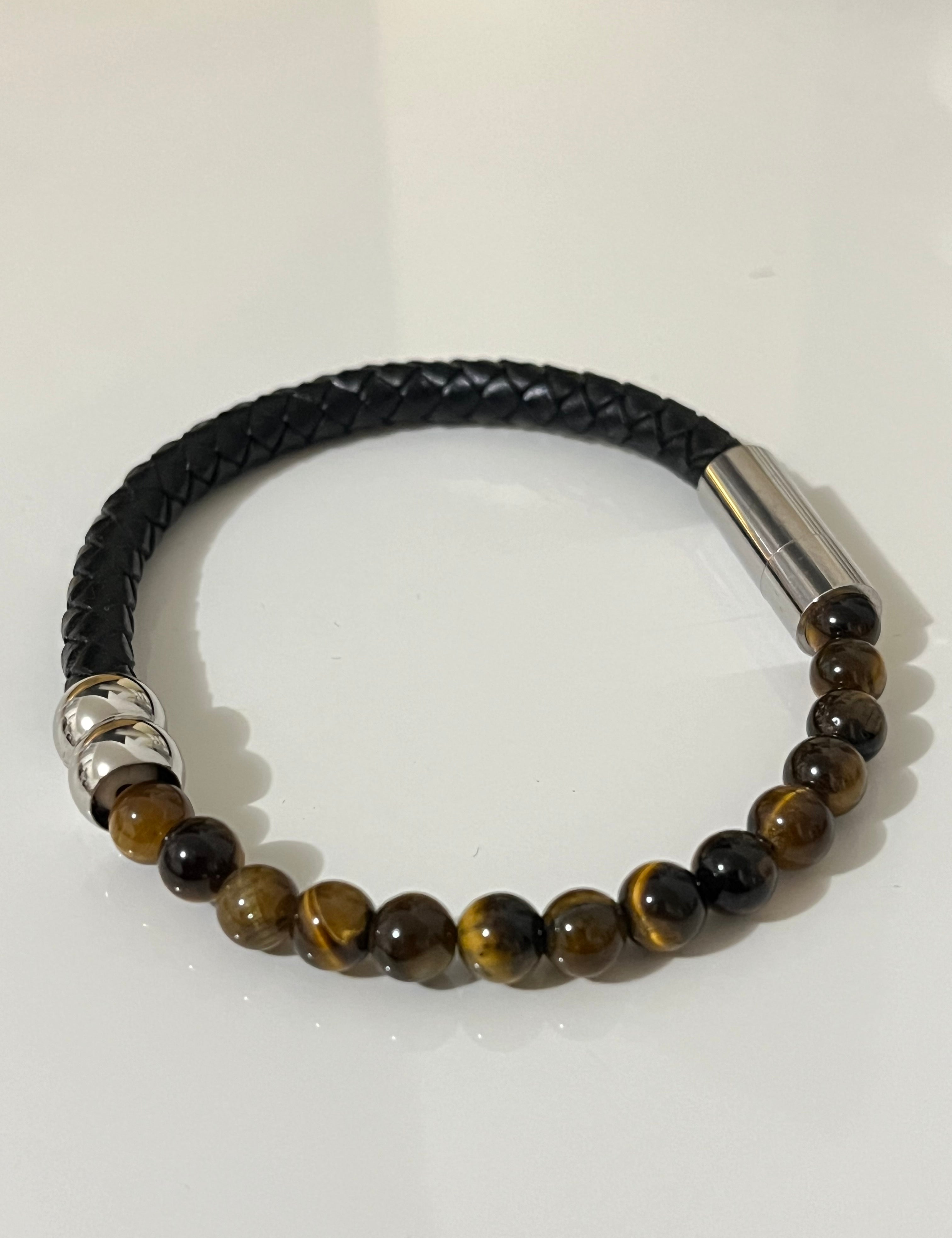 Bracelet Allan  pierres naturelles et acier inoxydable 316L Ordiajade, waterproof et hypoallergénique
