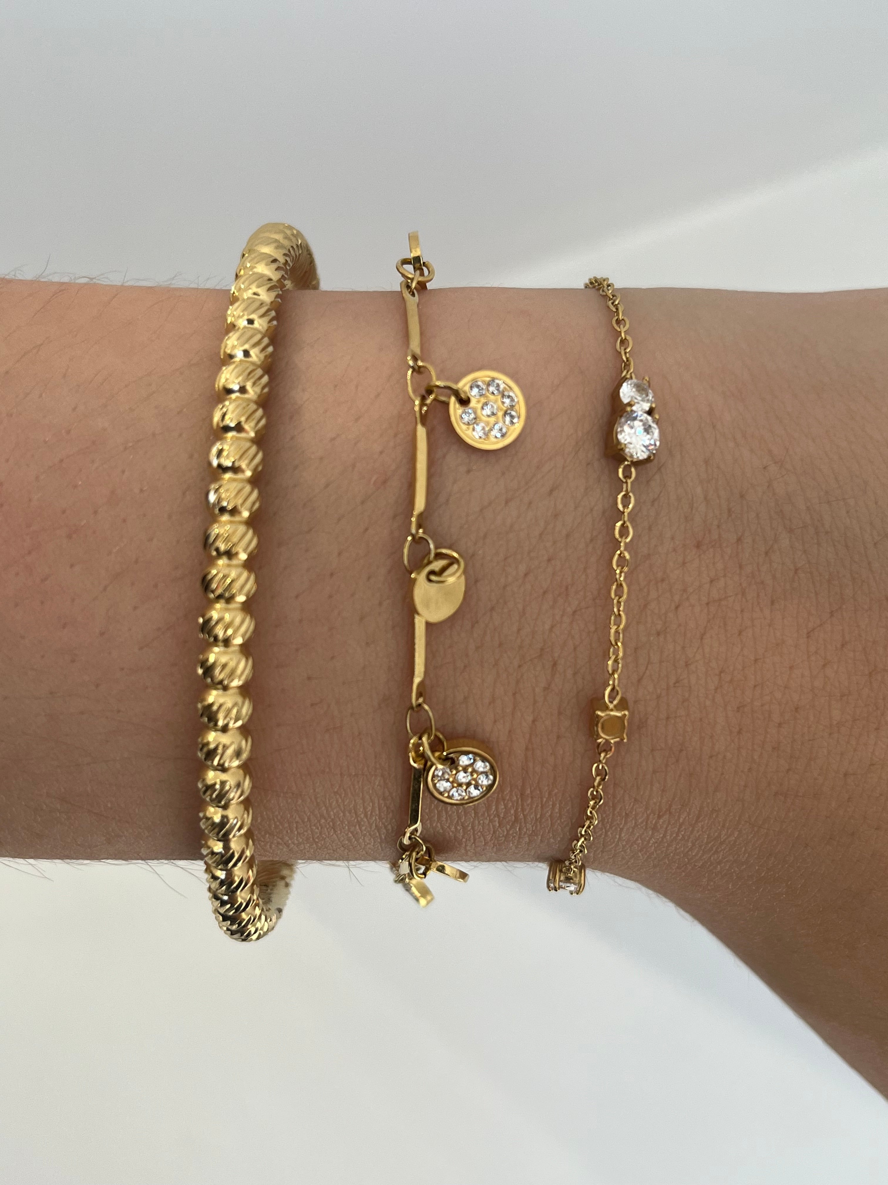 Bracelet Nour doré en acier inoxydable 316L Ordiajade, résistant à l’eau et hypoallergénique