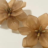Boucles D’oreilles Flowers Beige
