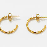 Boucle d’oreille Sianna   Créole doré en acier inoxydable 316L résistant à l’eau