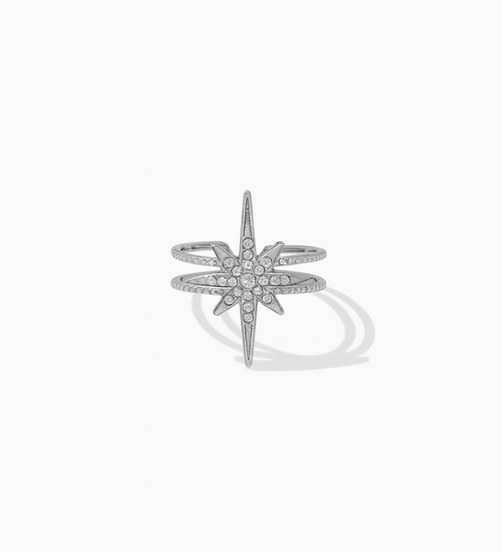 Bague Jala argenté en acier inoxydable 316L Ordiajade, résistant à l’eau et hypoallergénique