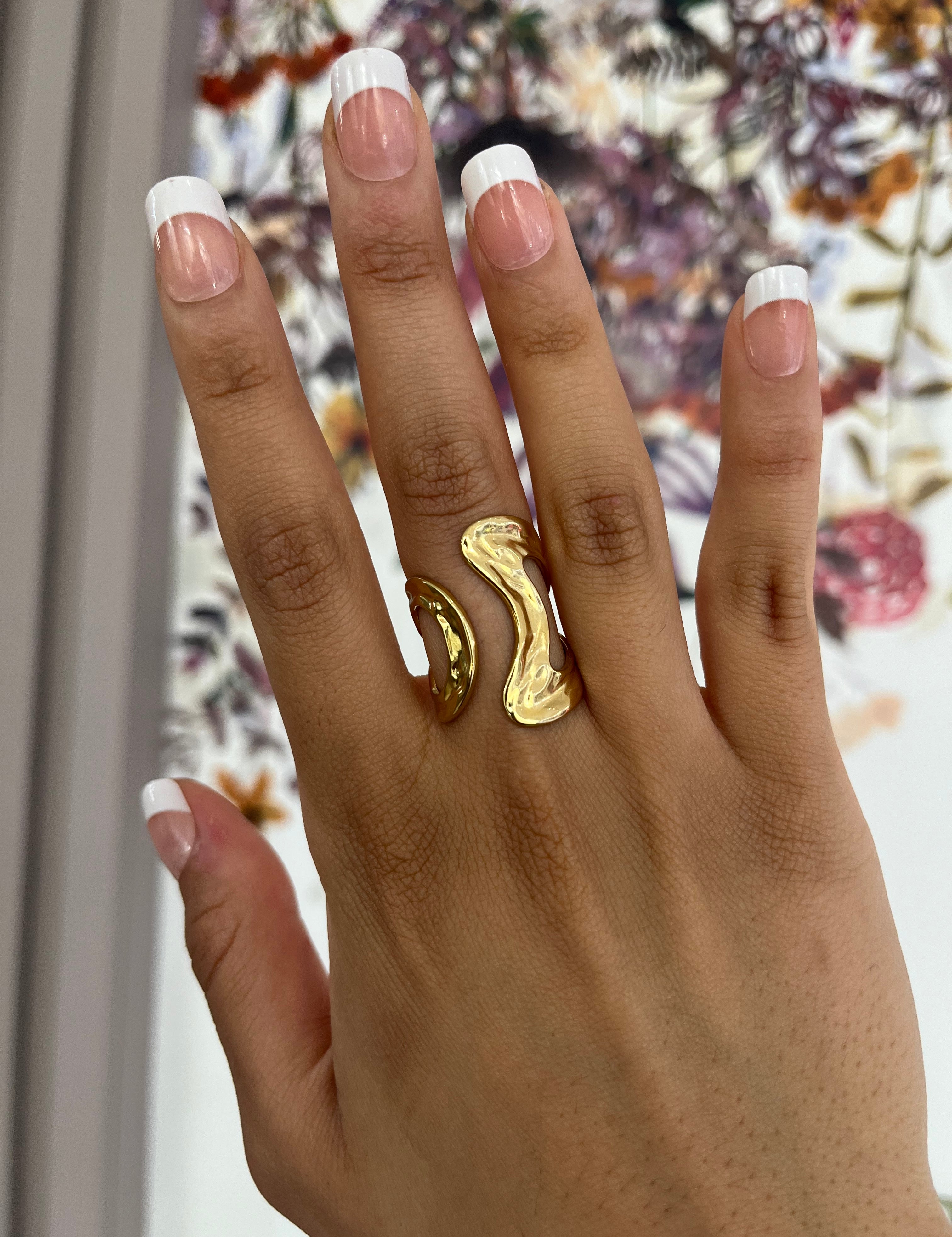 Bague Malte doré en acier inoxydable 316L Ordiajade, résistant à l’eau et hypoallergénique