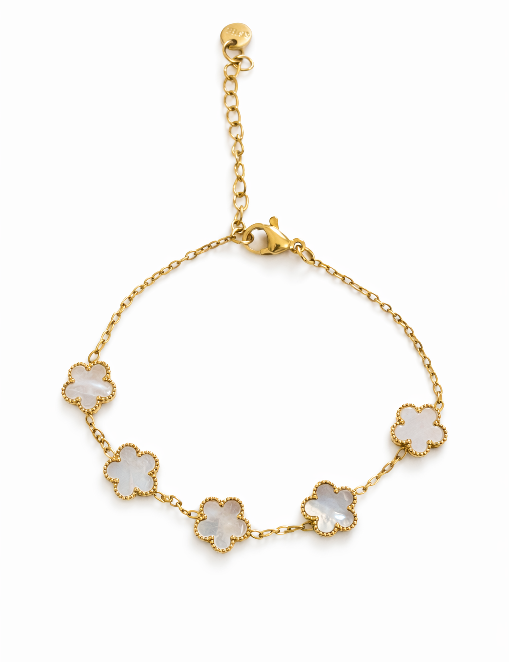 Bracelet fleurs nacre bijou femme acier inoxydable Ordiajade