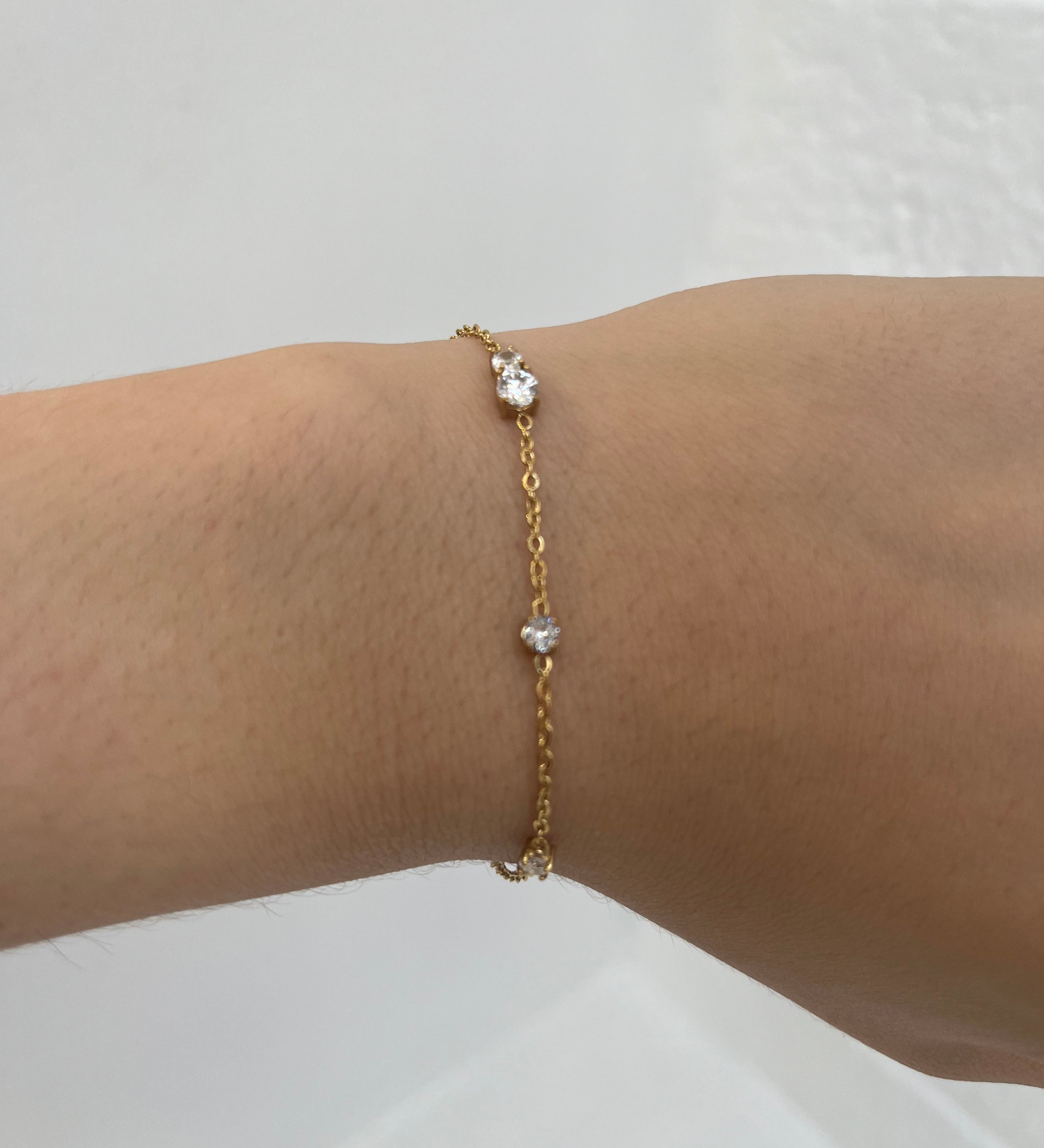 Bracelet Elly doré en acier inoxydable 316L Ordiajade, résistant à l’eau et hypoallergénique