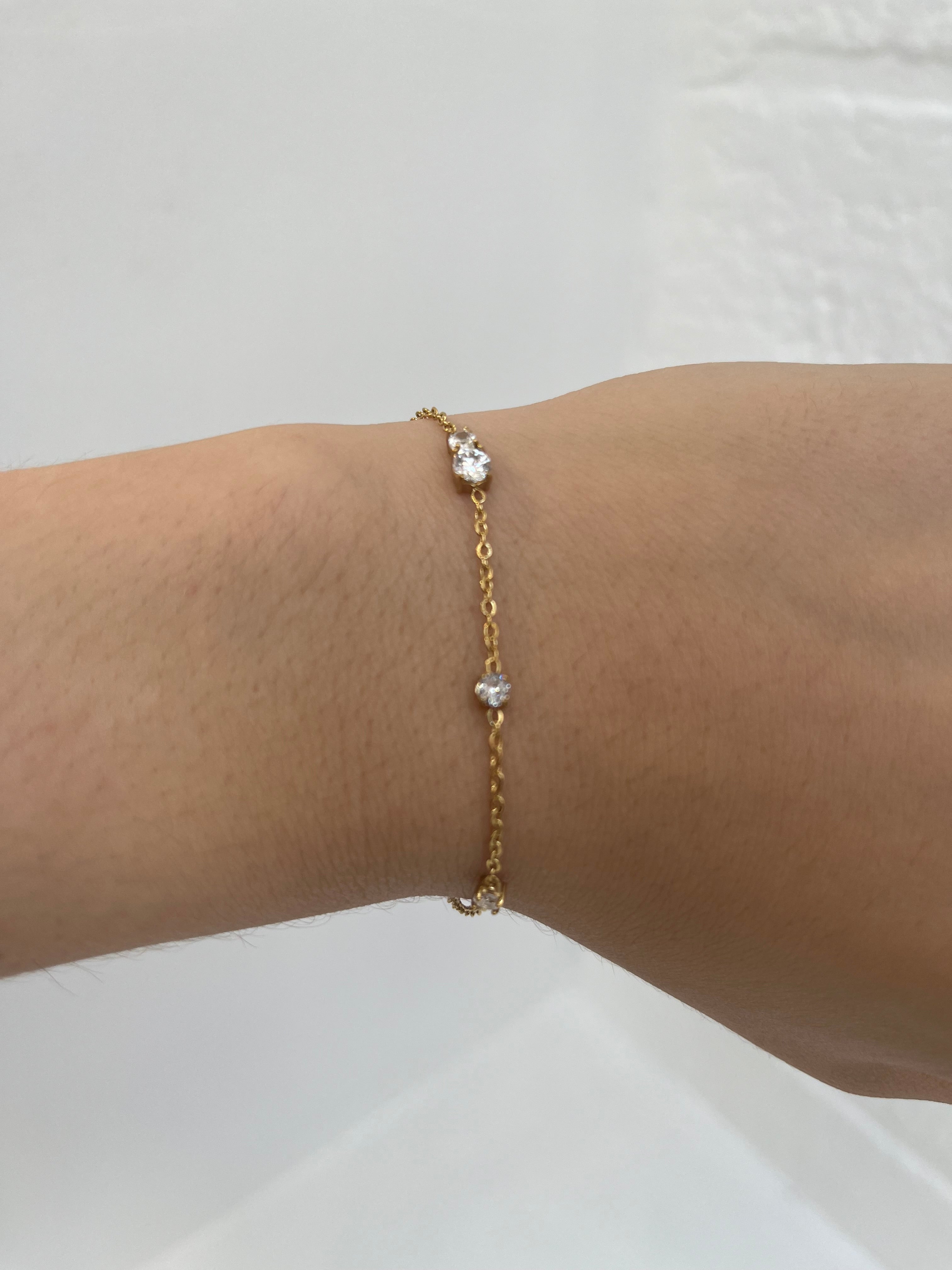 Bracelet Elly doré en acier inoxydable 316L Ordiajade, résistant à l’eau et hypoallergénique