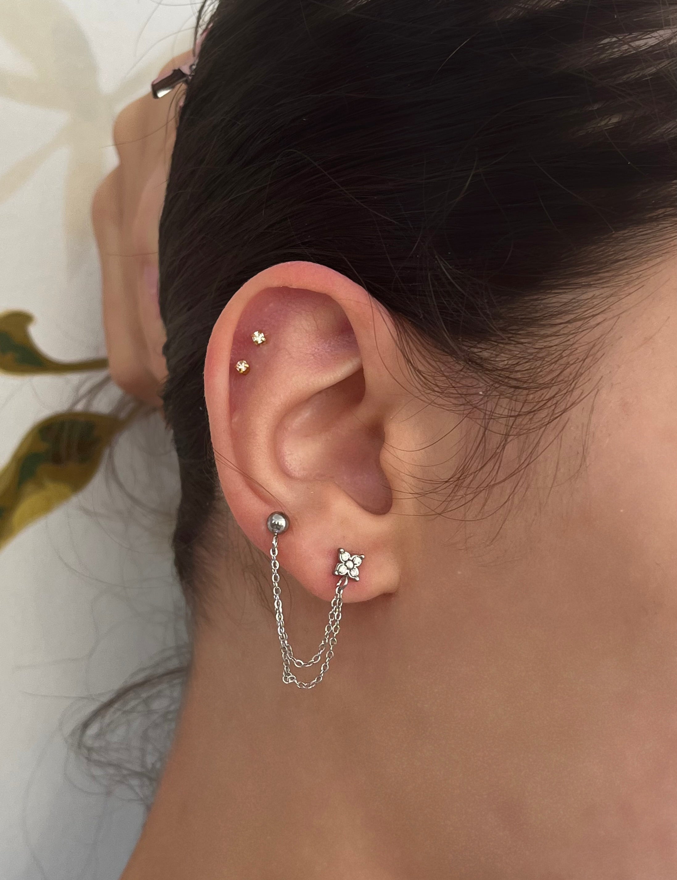 Mono boucle Fusion Éclatante argent doré en acier inoxydable 316L Ordiajade, résistant à l’eau et hypoallergénique