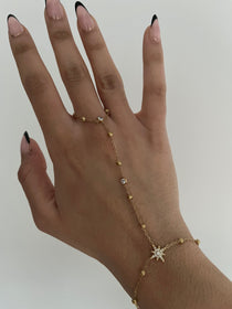 Chaîne de main Bella en acier inoxydable doré bijou de main femme Ordiajade