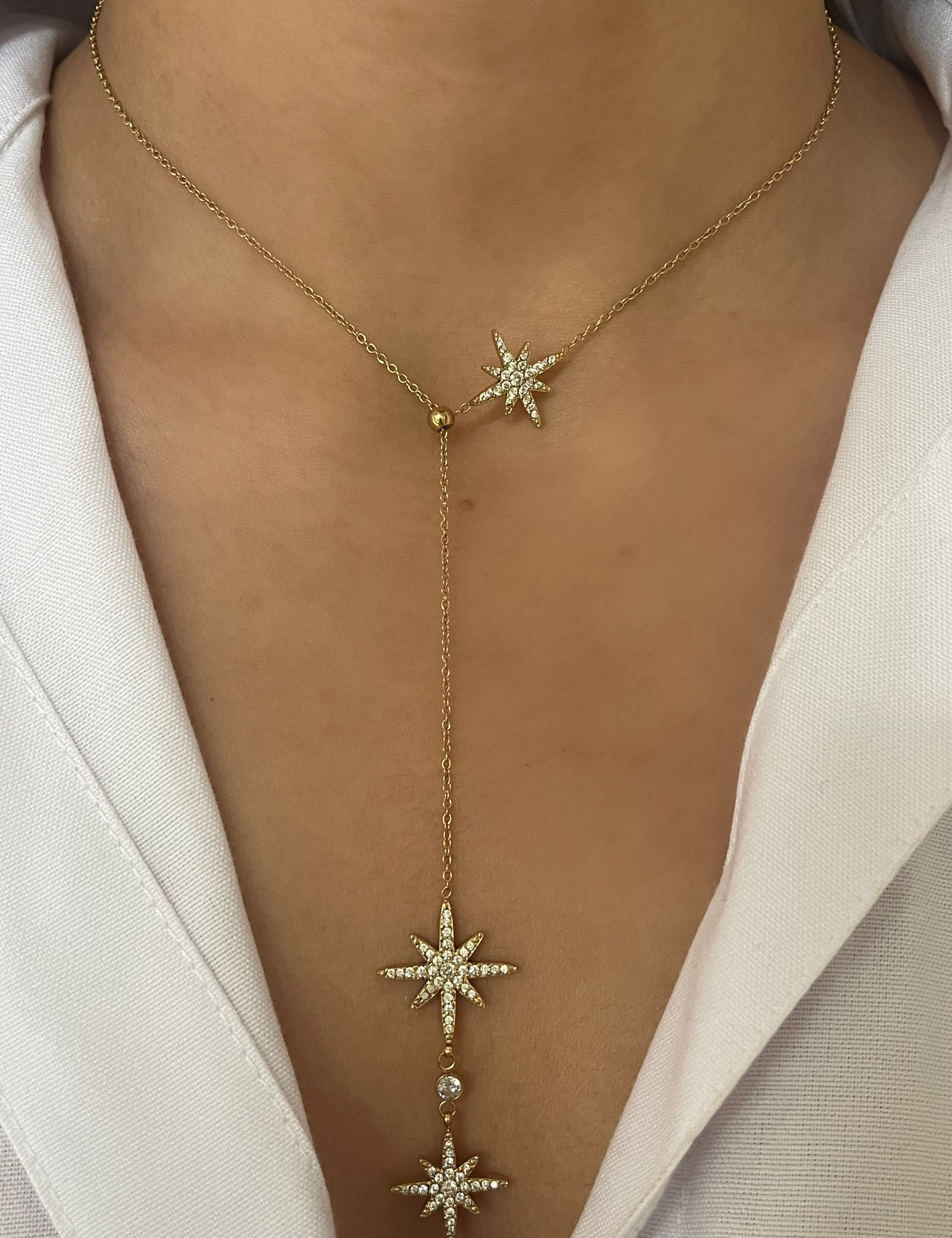 Collier Tempête Météores doré en acier inoxydable 316L Ordiajade, résistant à l’eau et hypoallergénique