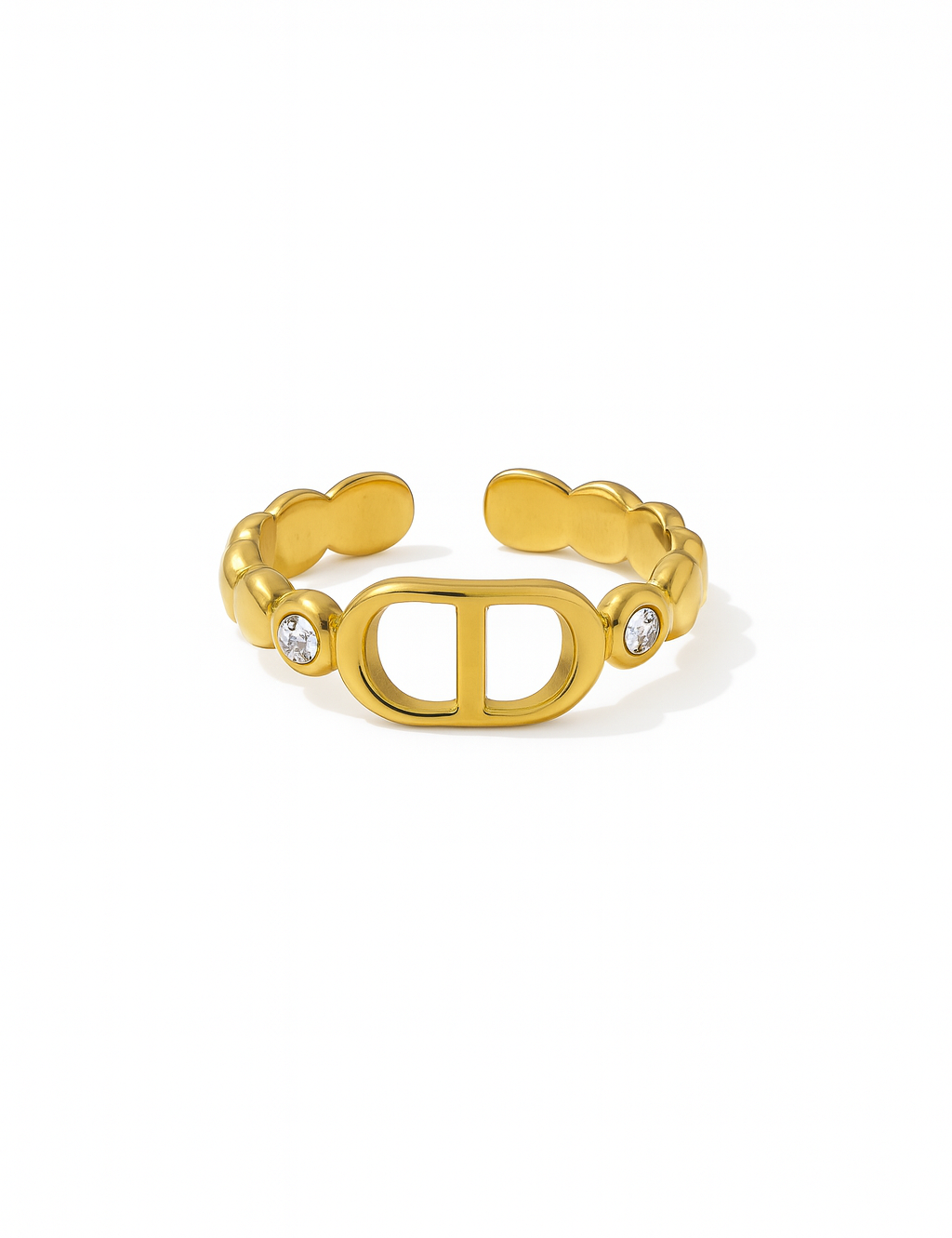 Bague Game doré en acier inoxydable 316L Ordiajade, résistant à l’eau et hypoallergénique