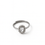 Bague Paola  argenté en acier inoxydable 316L Ordiajade, résistant à l’eau et hypoallergénique