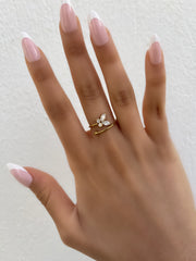  Bague Alina doré en acier inoxydable 316L Ordiajade, résistant à l’eau et hypoallergénique