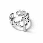 Bague Leween argentée design moderne Ordiajade