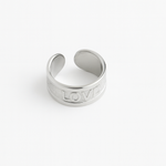 Bague Love argent en acier inoxydable 316L Ordiajade, waterproof et hypoallergénique
