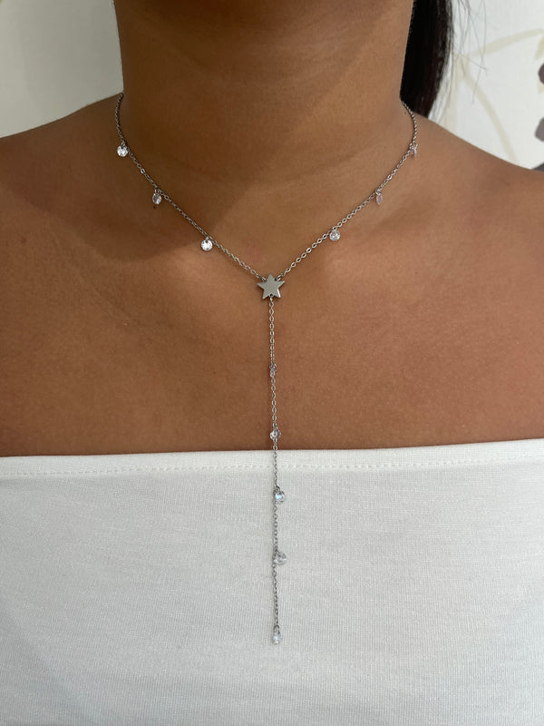 Collier Transparente stars (existe en Doré ou Argenté)