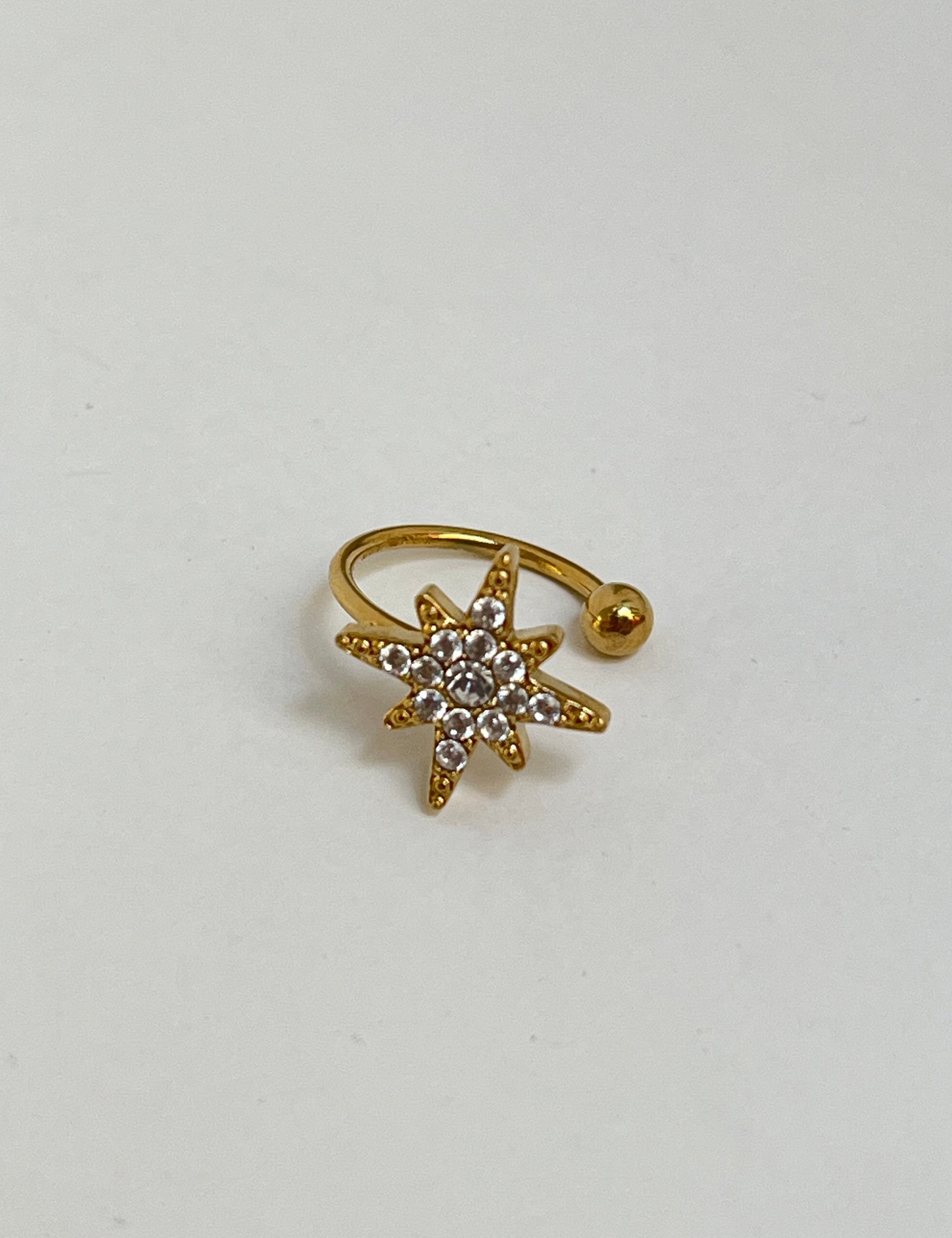 Earcuff Stardoré en acier inoxydable 316L Ordiajade, résistant à l’eau et hypoallergénique