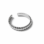 Bague Kio réglable en acier inoxydable argenté Ordiajade fond blanc