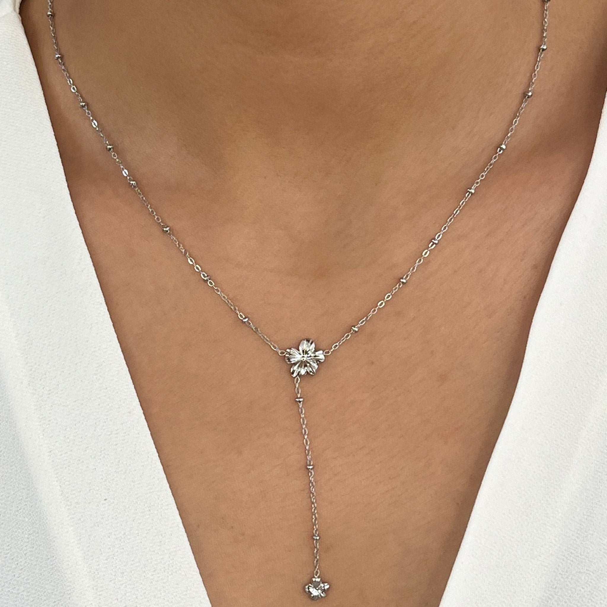 Collier Sydney argenté en acier inoxydable 316L Ordiajade, résistant à l’eau et hypoallergénique