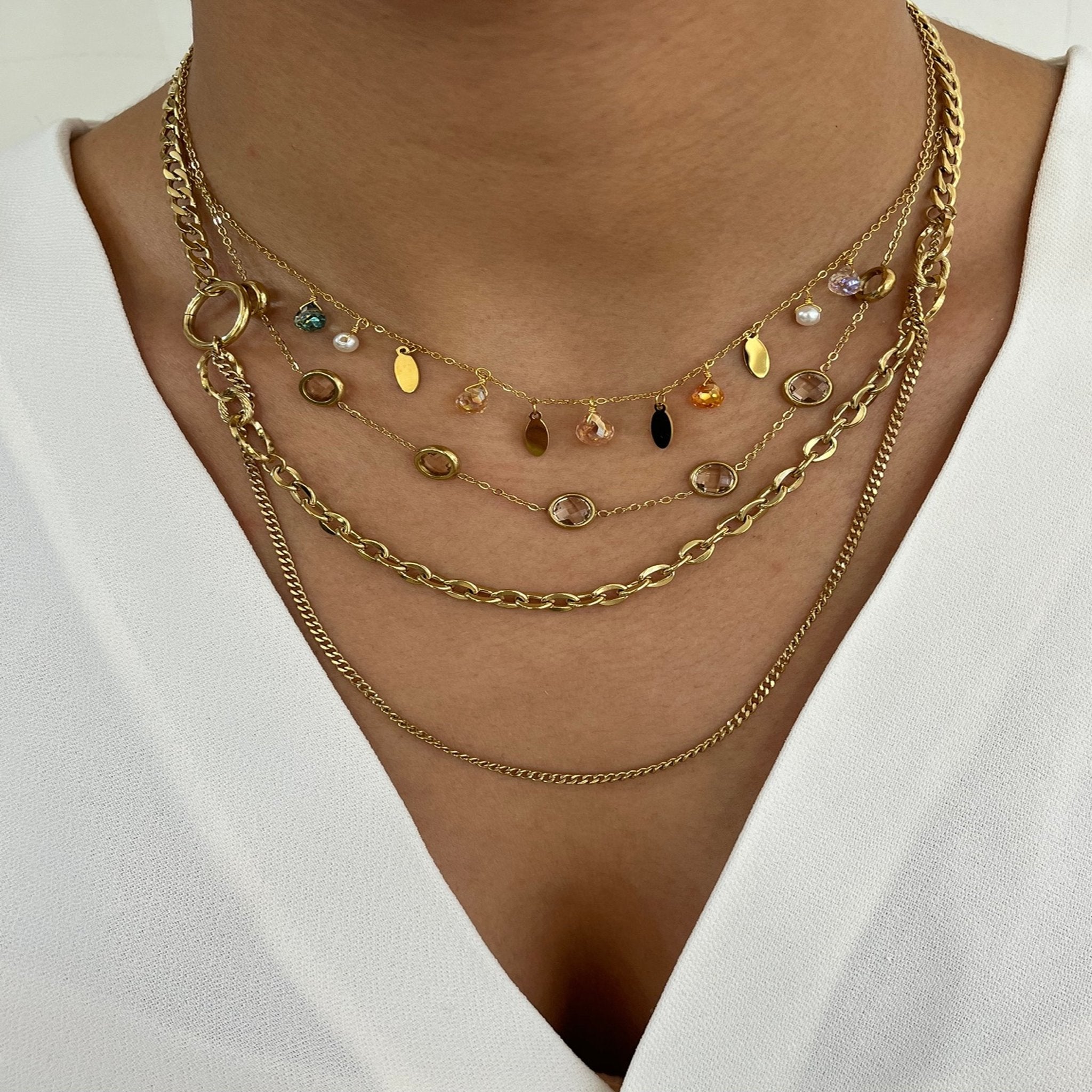 Collier Her doré en acier inoxydable 316L Ordiajade, résistant à l’eau et hypoallergénique