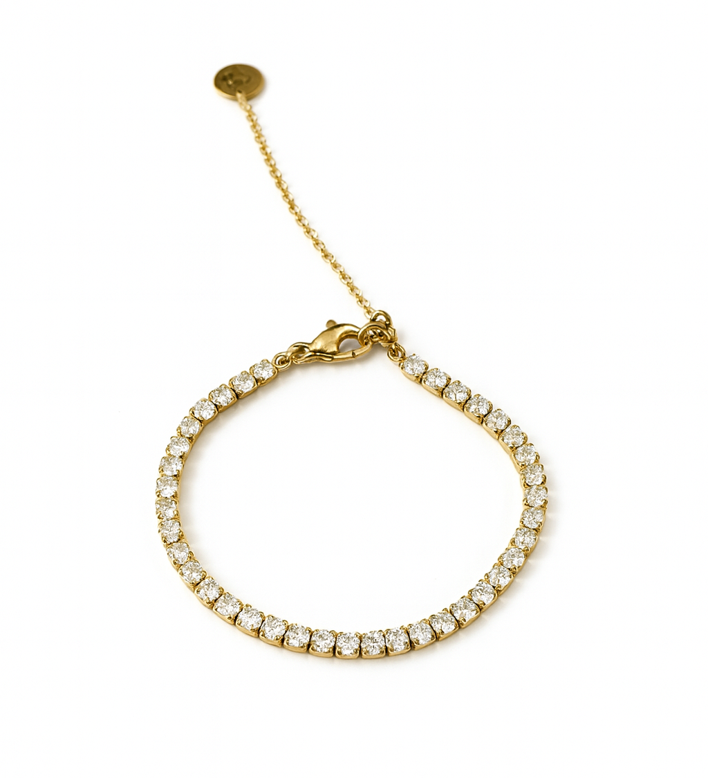 Bracelet Shiny doré en acier inoxydable avec zircons – bijoux élégants Ordiajade
