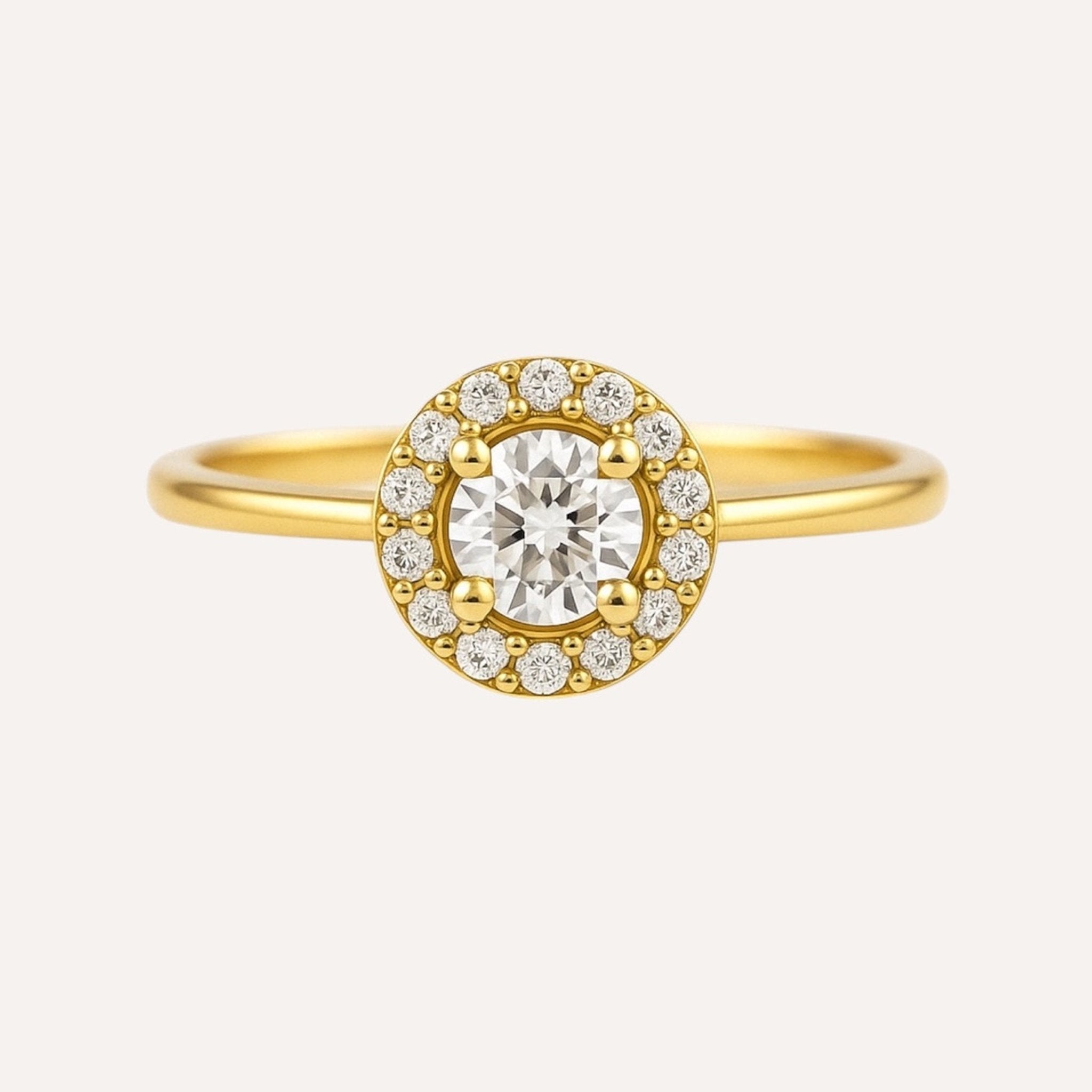 Bague Nalia doré en acier inoxydable 316L Ordiajade, résistant à l’eau et hypoallergénique