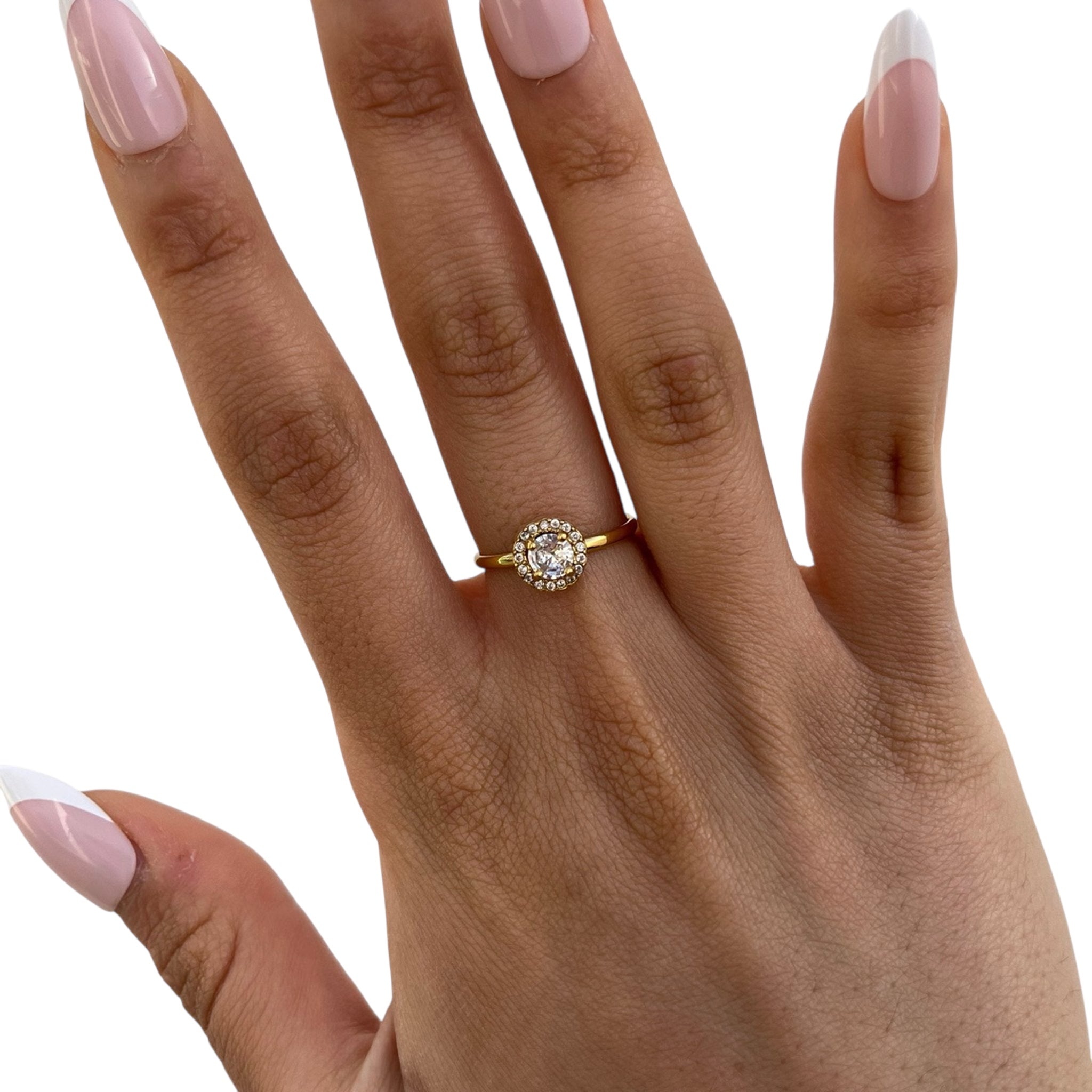 Bague Nalia doré en acier inoxydable 316L Ordiajade, résistant à l’eau et hypoallergénique