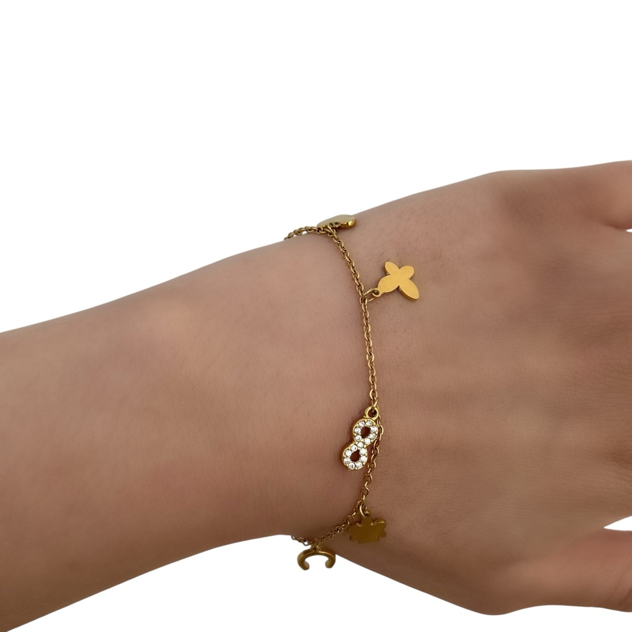Bracelet Izara doré en acier inoxydable 316L Ordiajade, waterproof et hypoallergénique
