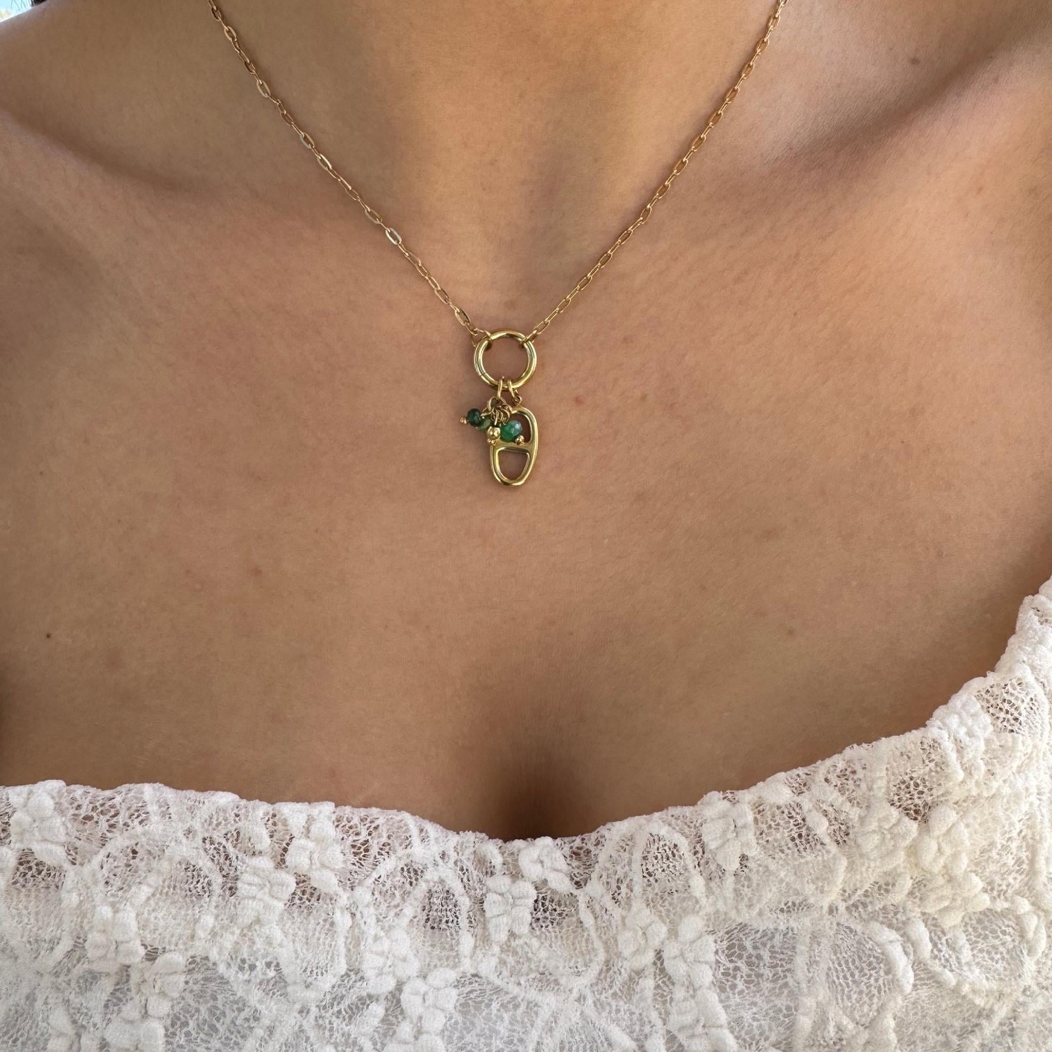 Collier Avelia doré en acier inoxydable 316L Ordiajade, résistant à l’eau et hypoallergénique