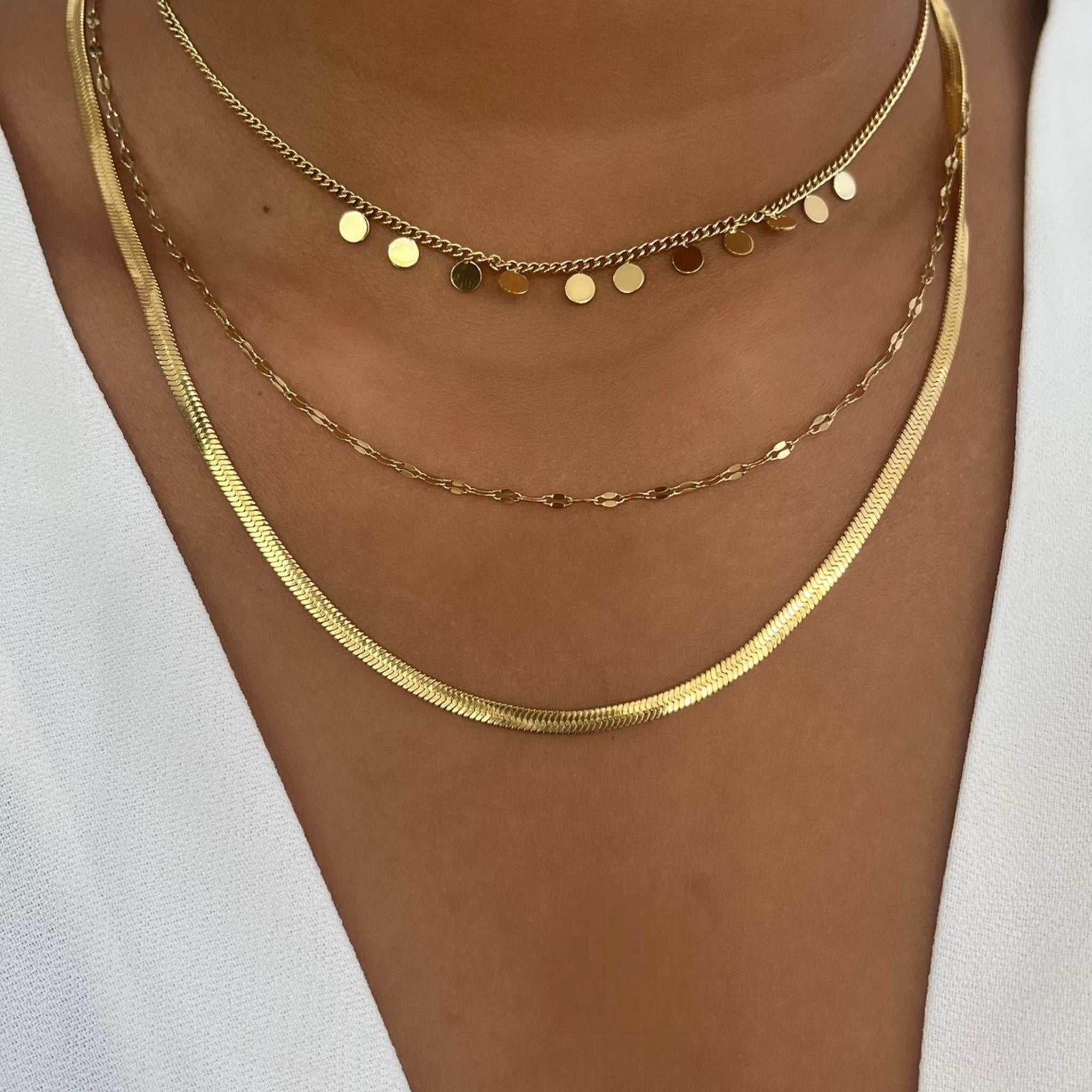 Collier Juna  doré en acier inoxydable 316L résistant à l’eau