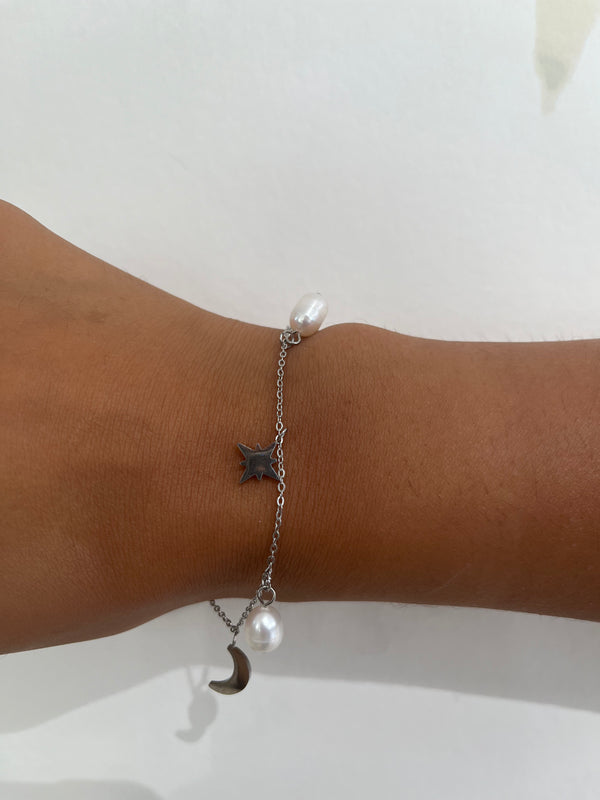 Bracelet Moon Stars (existe en Doré ou Argenté)