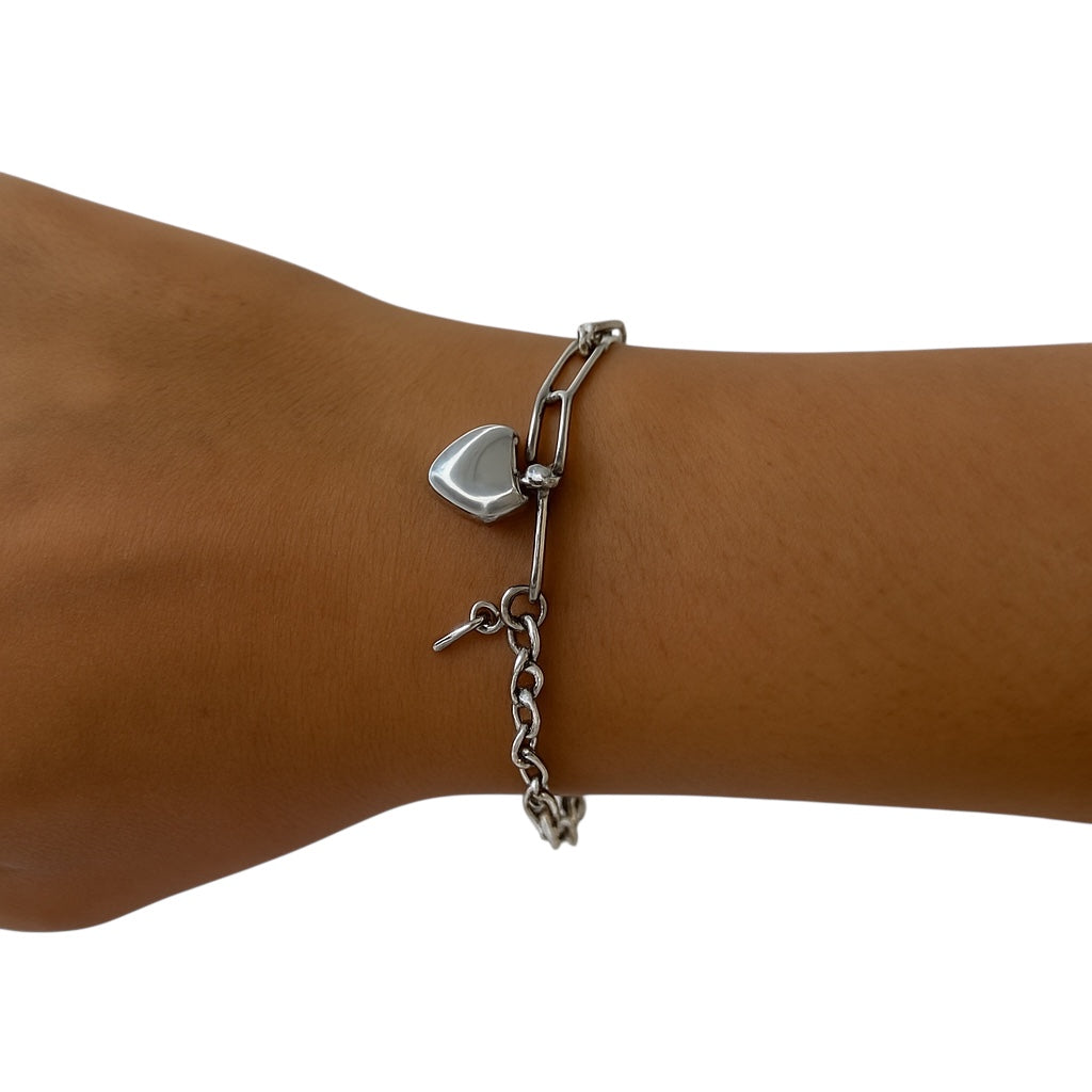 Bracelet Precious argent  en acier inoxydable 316L Ordiajade, résistant à l’eau et hypoallergénique