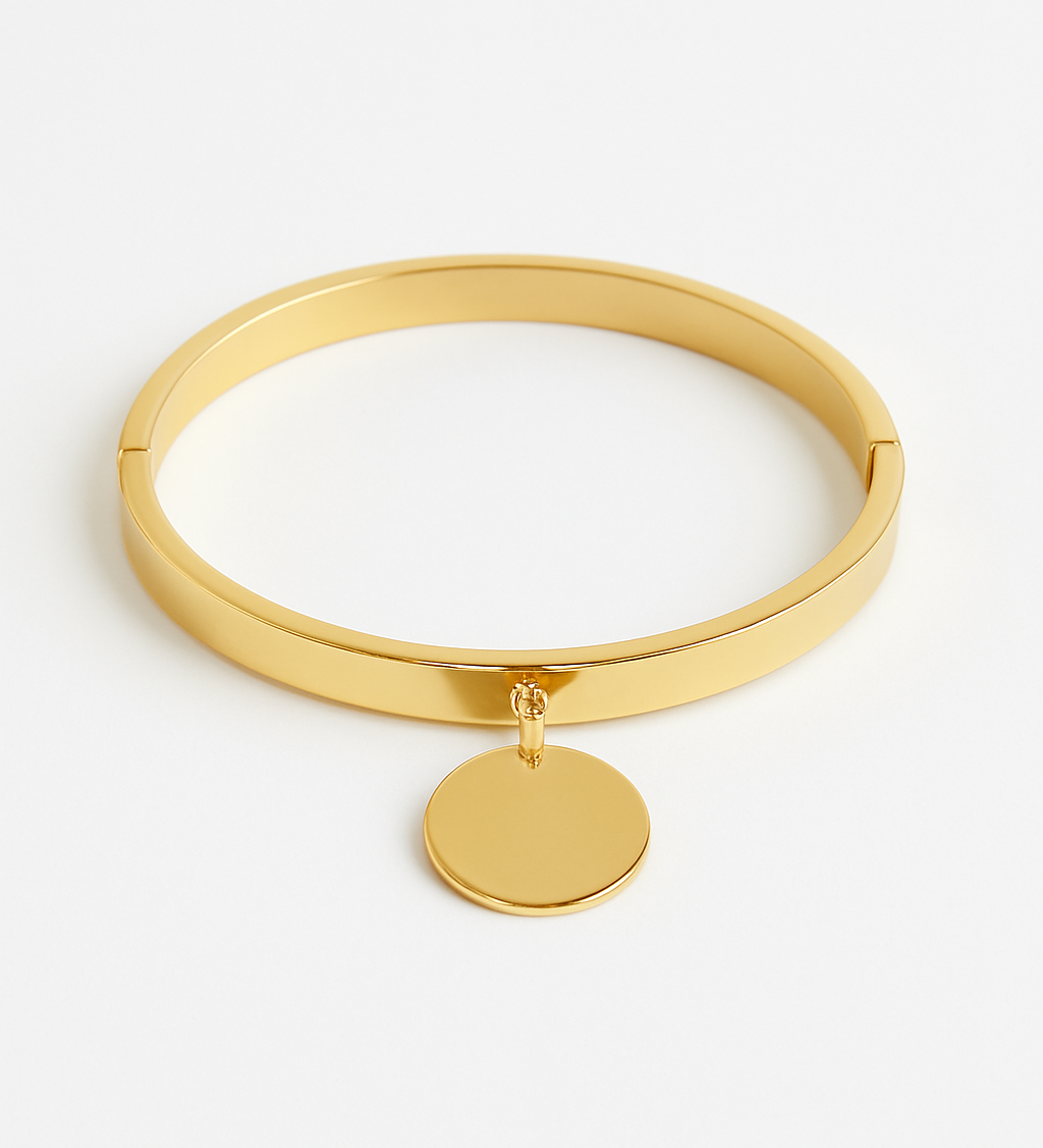 Bracelet Calla doré en acier inoxydable 316L Ordiajade, waterproof et hypoallergénique
