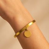 Bracelet Calla doré en acier inoxydable 316L Ordiajade, waterproof et hypoallergénique
