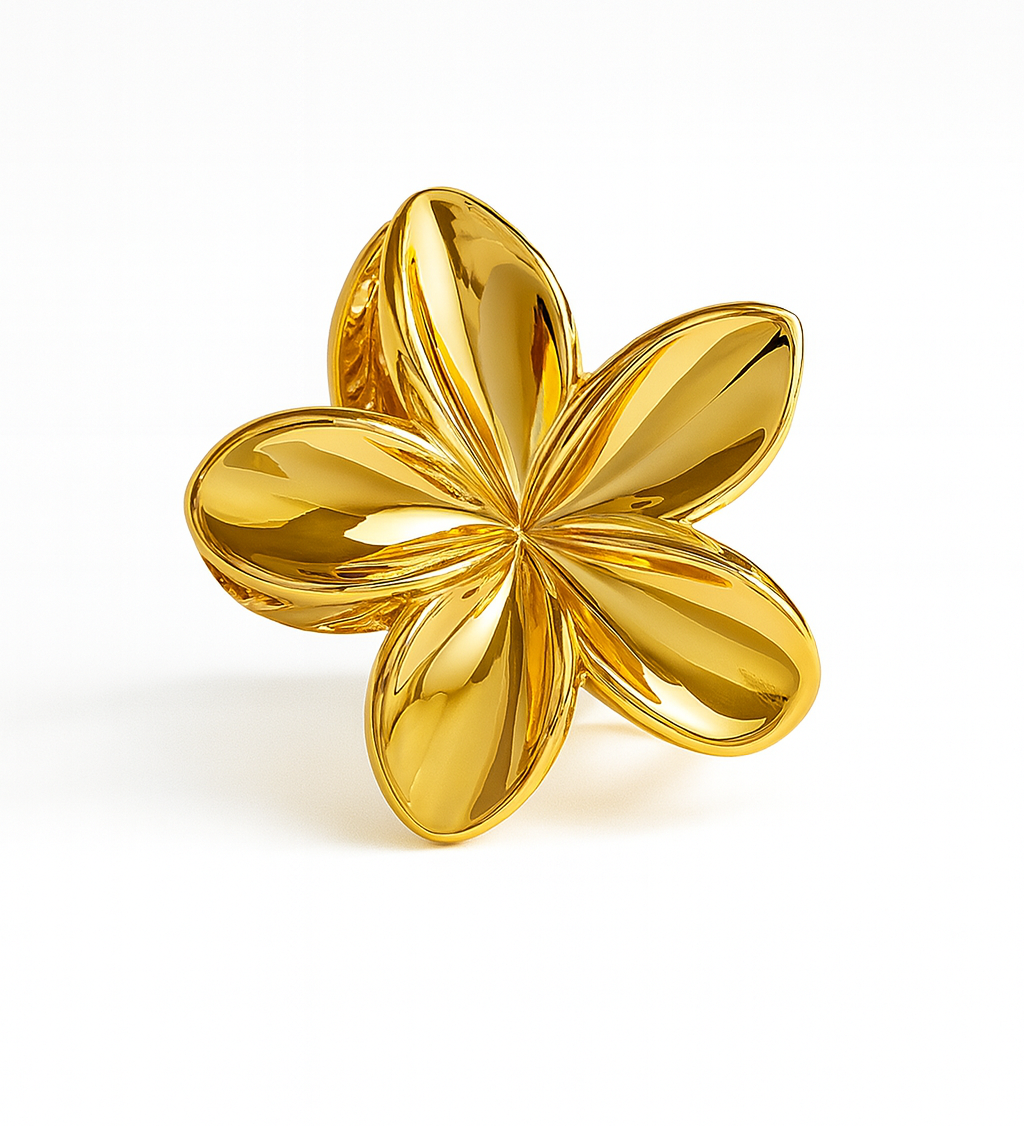 Barrette à cheveux doré forme  fleur 