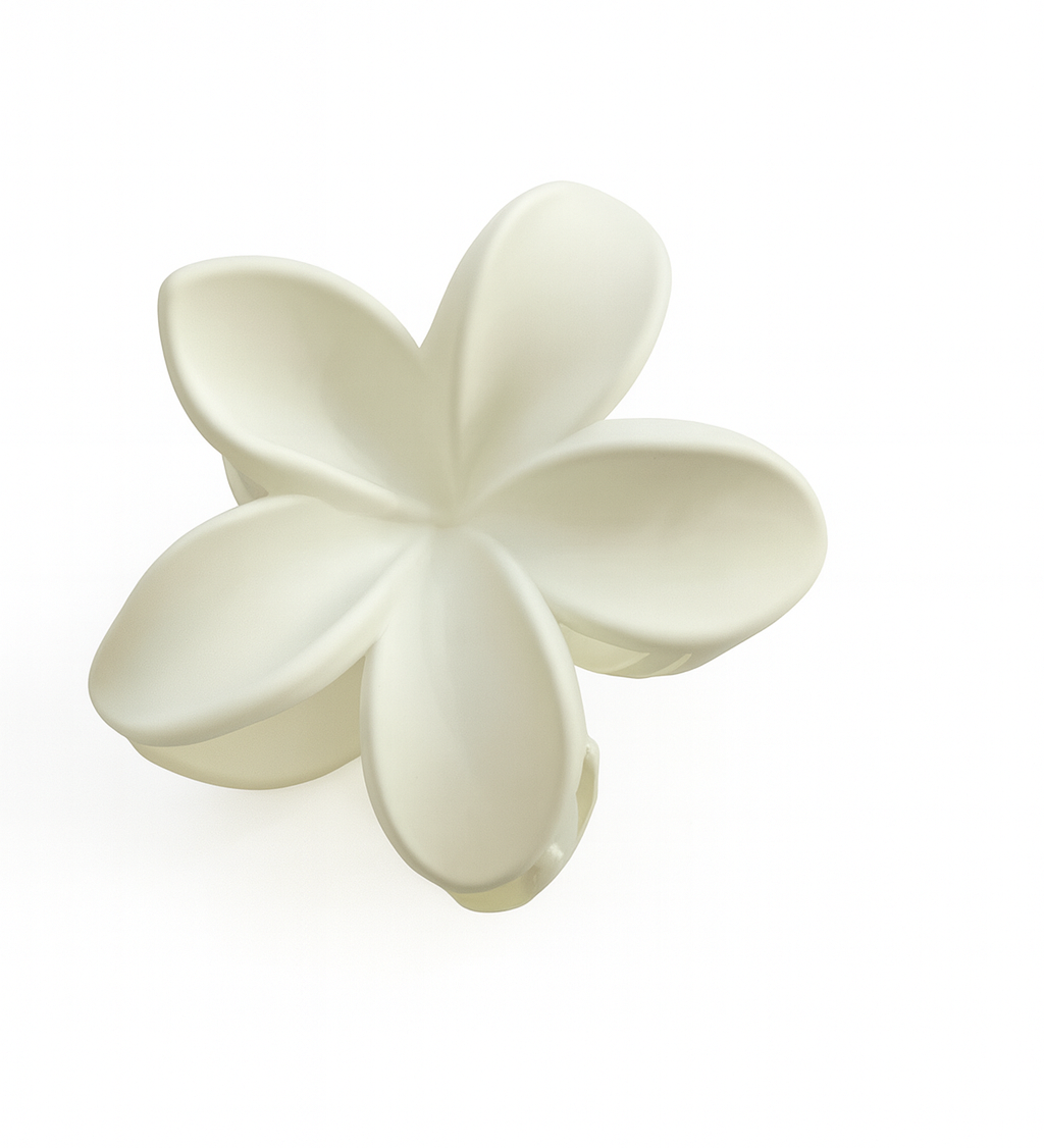 Barrette cheveux blanche forme fleur 