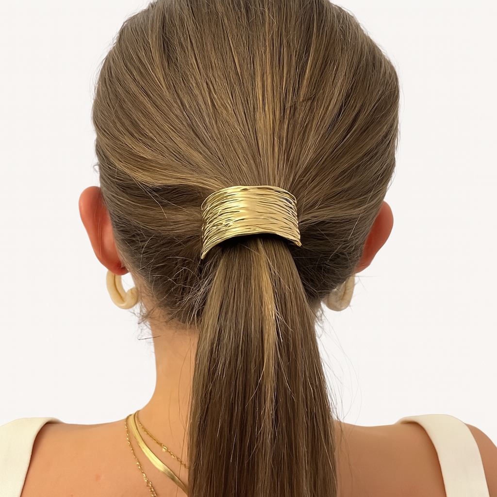Elastique cheveux bijoux doré 