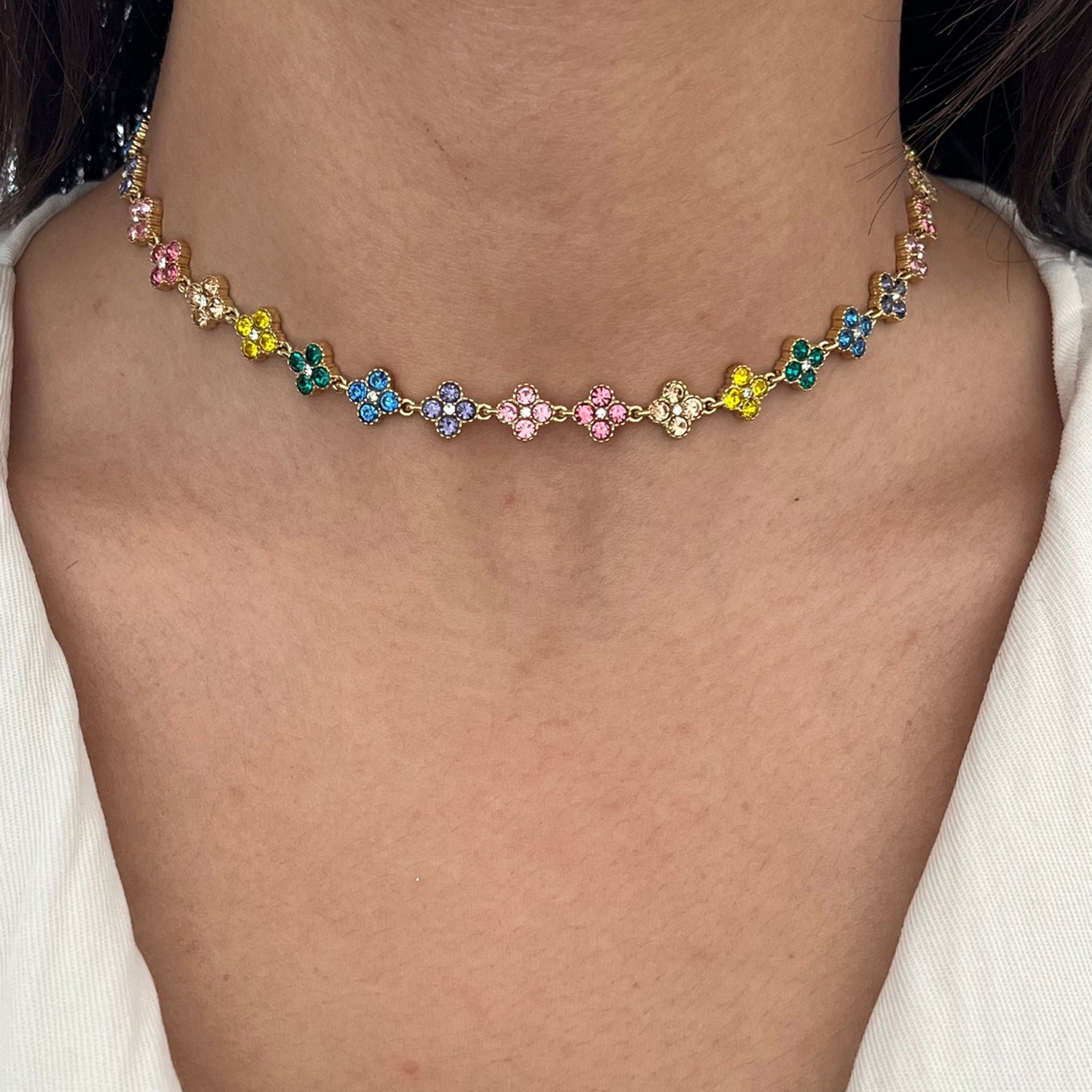 Collier En Acier Inoxydable Doré Multicolore Collier En Acier Inoxydable Doré Multicolore