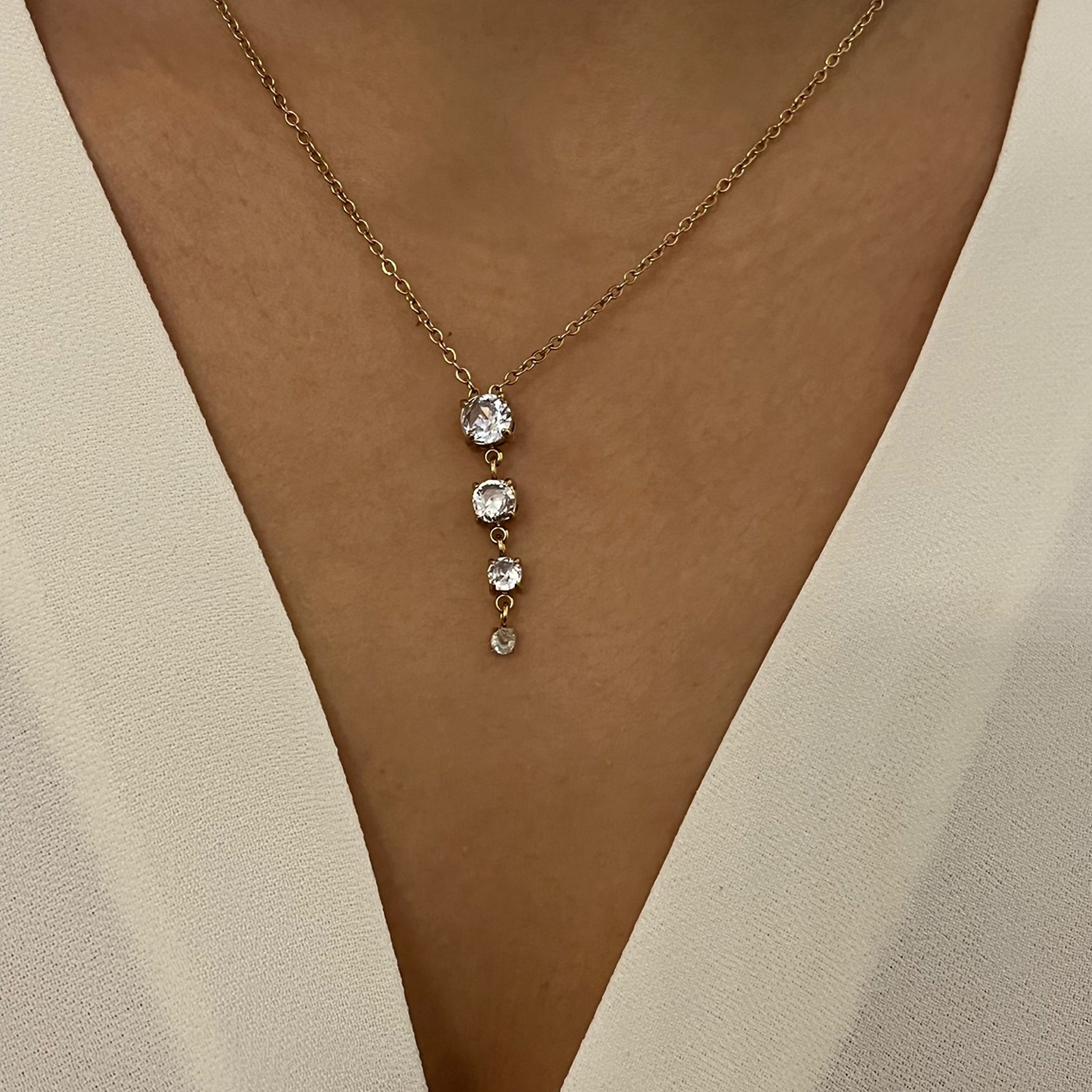Collier Isora doré en acier inoxydable 316L Ordiajade, résistant à l’eau et hypoallergénique