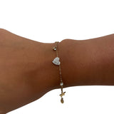 Pulsera Estrella Corazón (disponible en Oro o Plata)