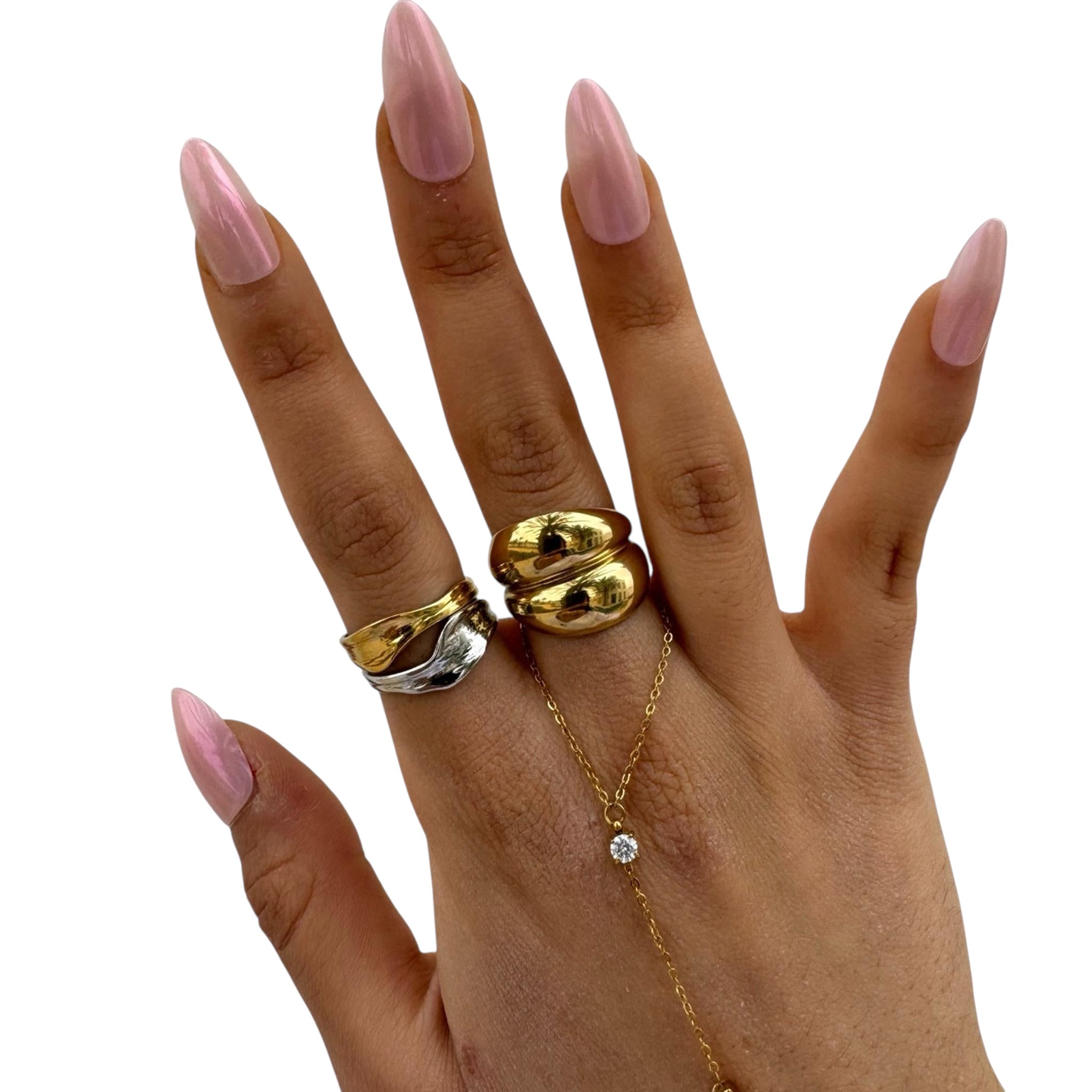 Bague Espoir doré en acier inoxydable 316L Ordiajade, résistant à l’eau et hypoallergénique