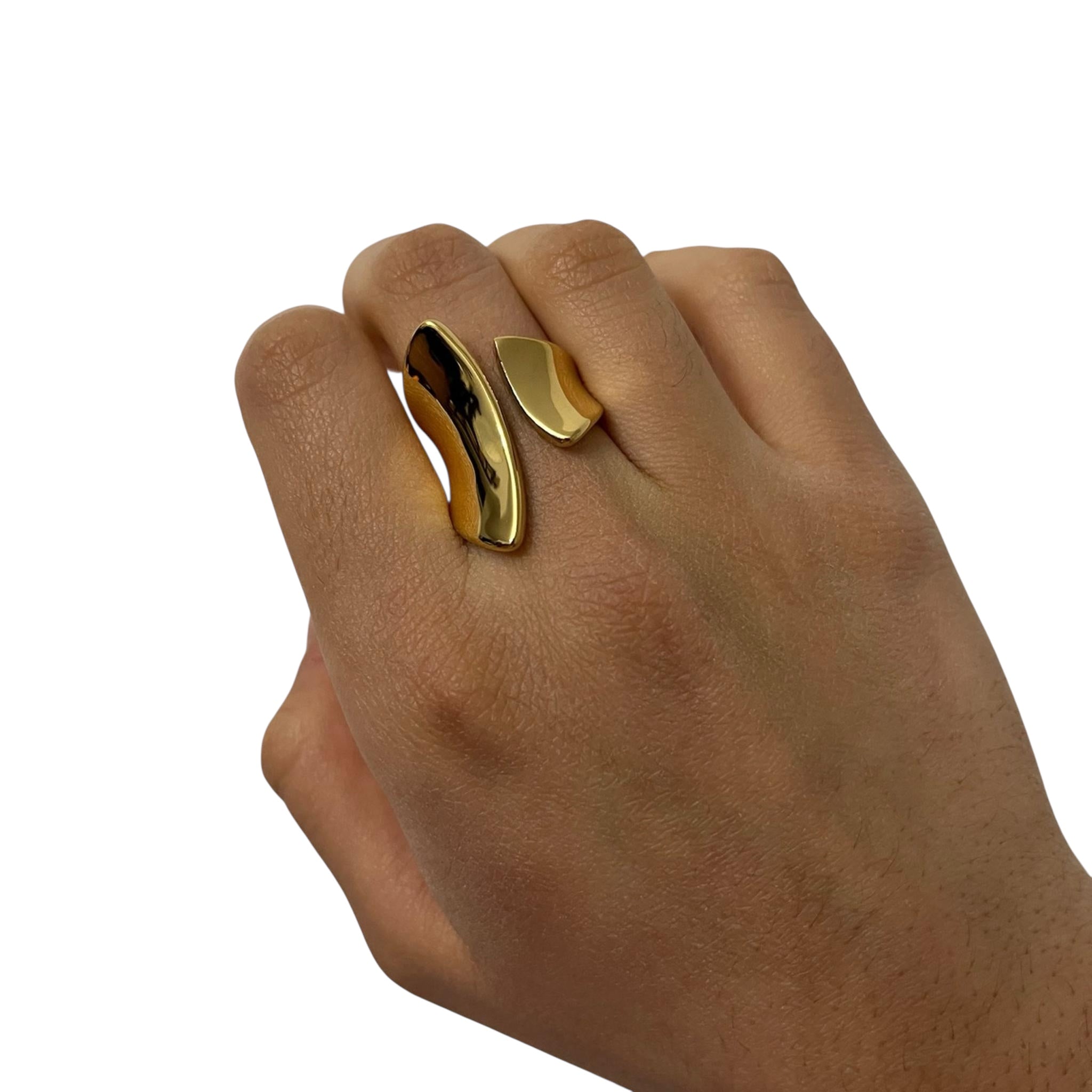 Bague Hunter doré en acier inoxydable 316L Ordiajade, résistant à l’eau et hypoallergénique