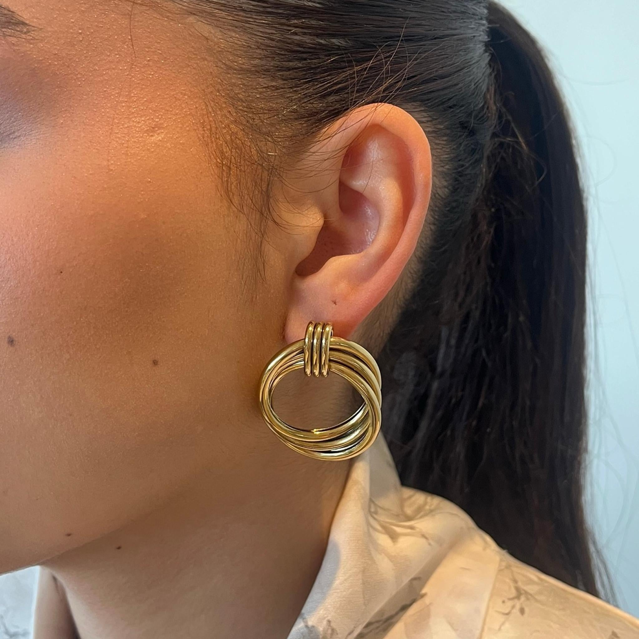 Boucle d’oreille Éclipse doré en acier inoxydable 316L Ordiajade, résistant à l’eau et hypoallergénique
