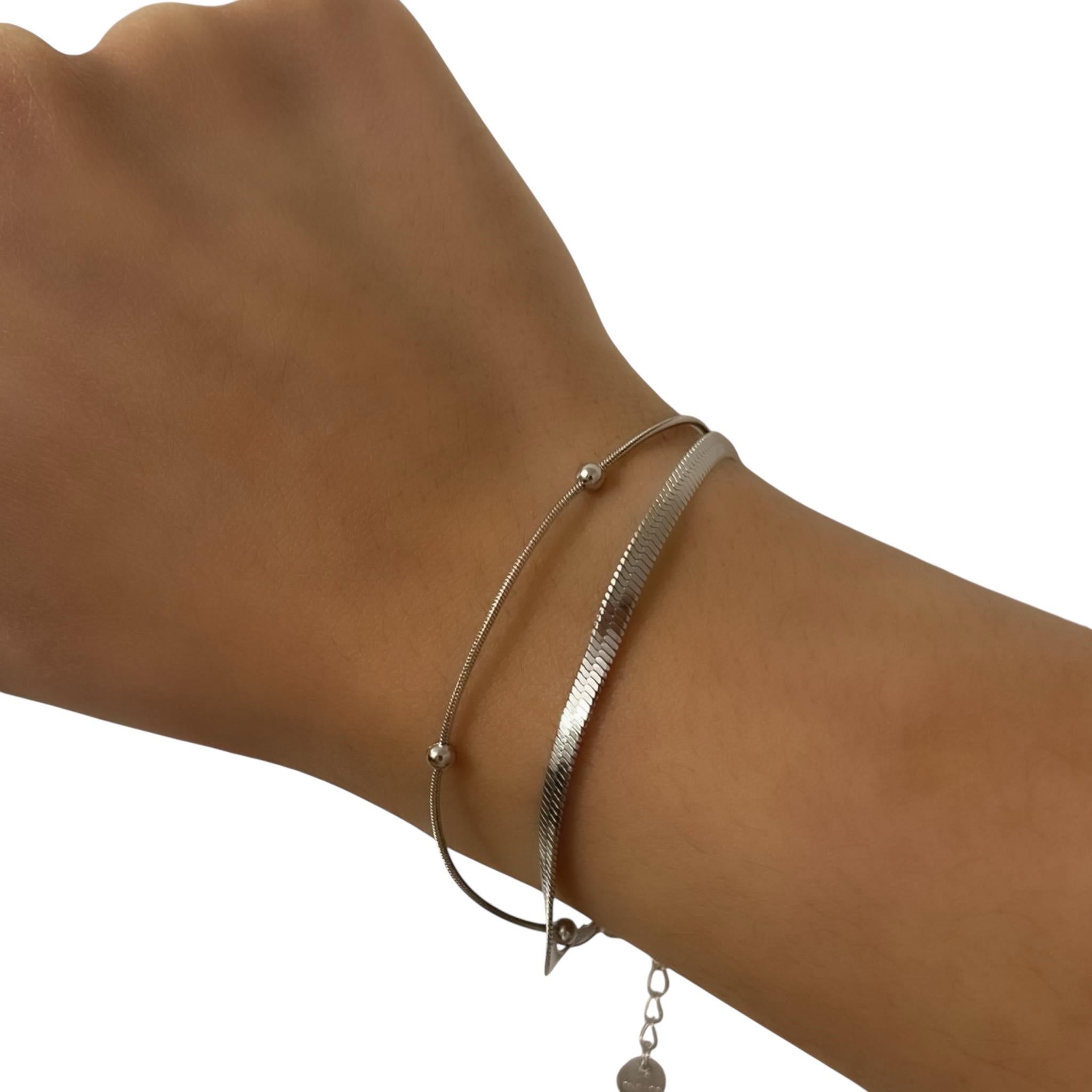 Bracelet Maya  argent en acier inoxydable 316L Ordiajade, résistant à l’eau et hypoallergénique