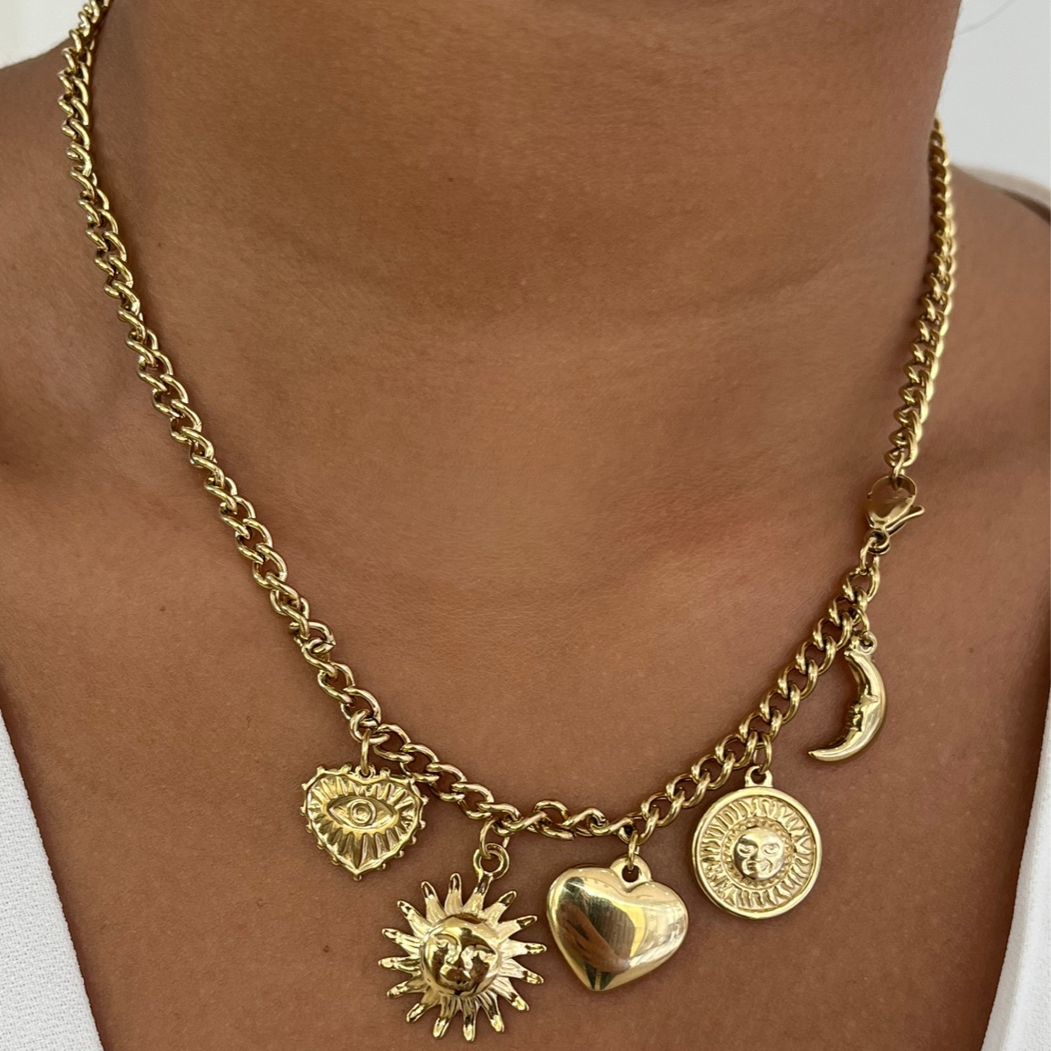 Collier Terona doré en acier inoxydable 316L résistant à l’eau