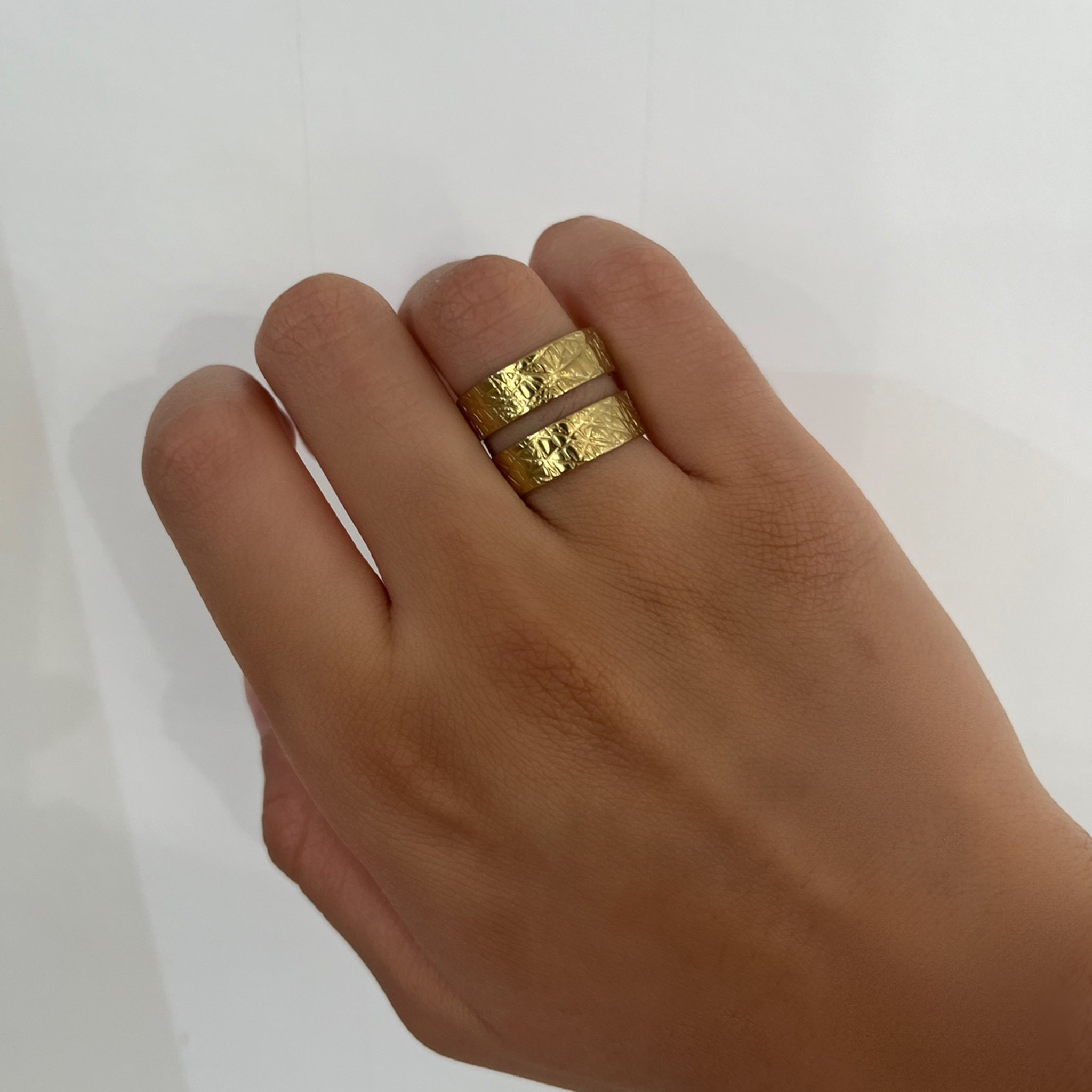 Bague Skira  doré en acier inoxydable 316L résistant à l’eau