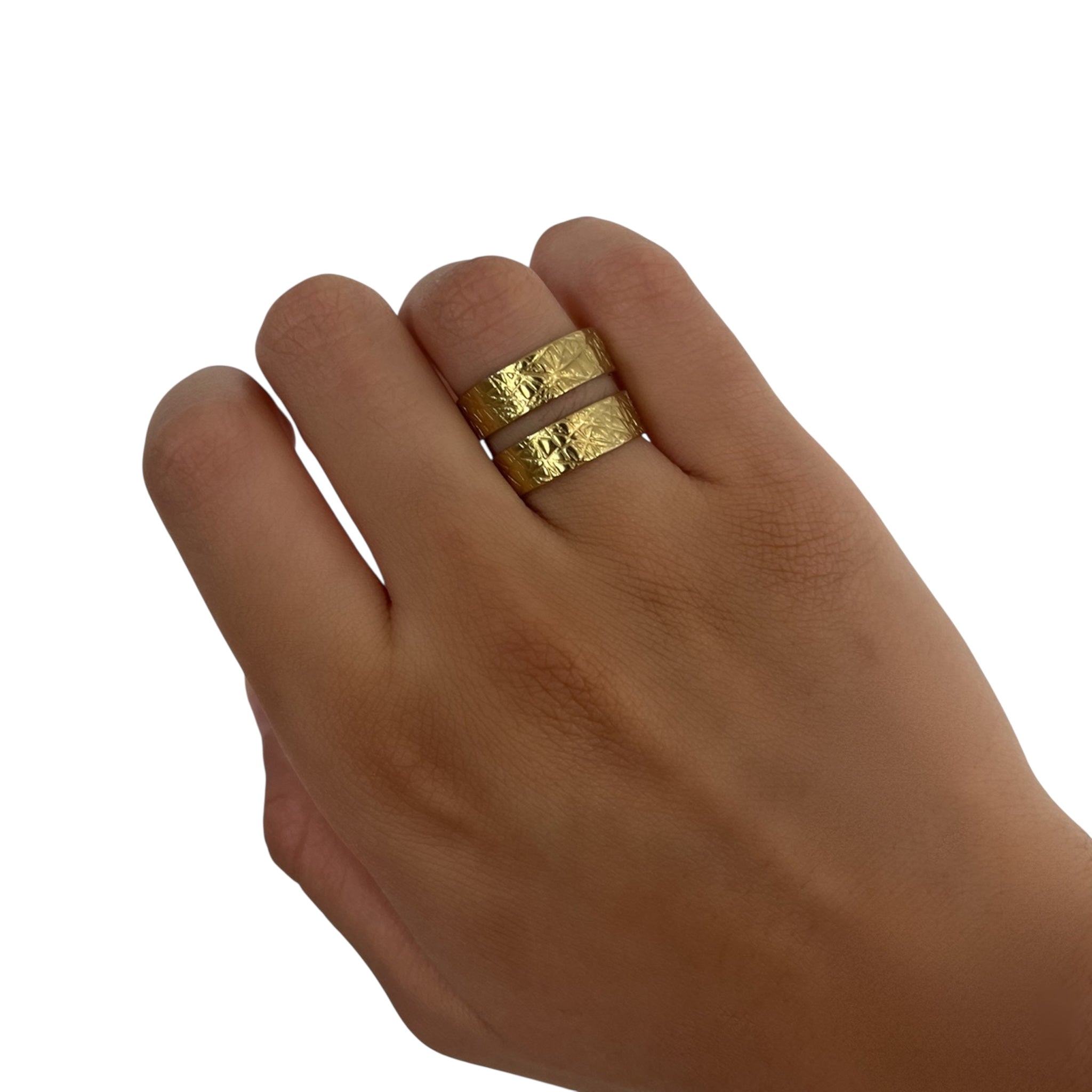 Bague Skira doré en acier inoxydable 316L résistant à l’eau