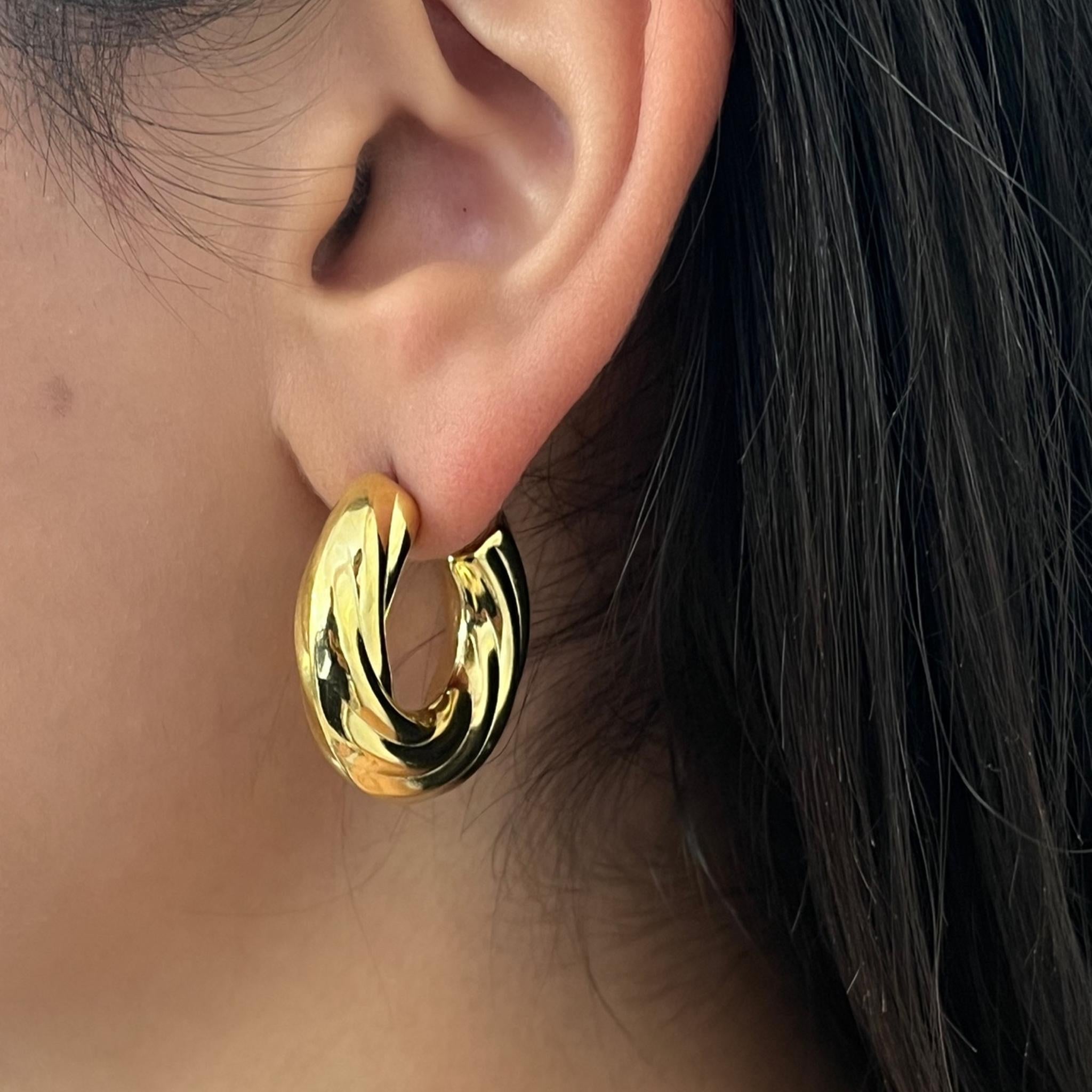 Boucle d’oreille doré en acier inoxydable 316L résistant à l’eau