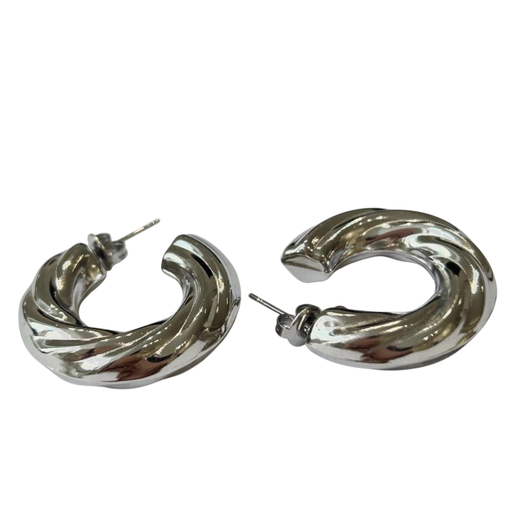 Boucle d’oreille Harmonie argenté en acier inoxydable 316L résistant à l’eau